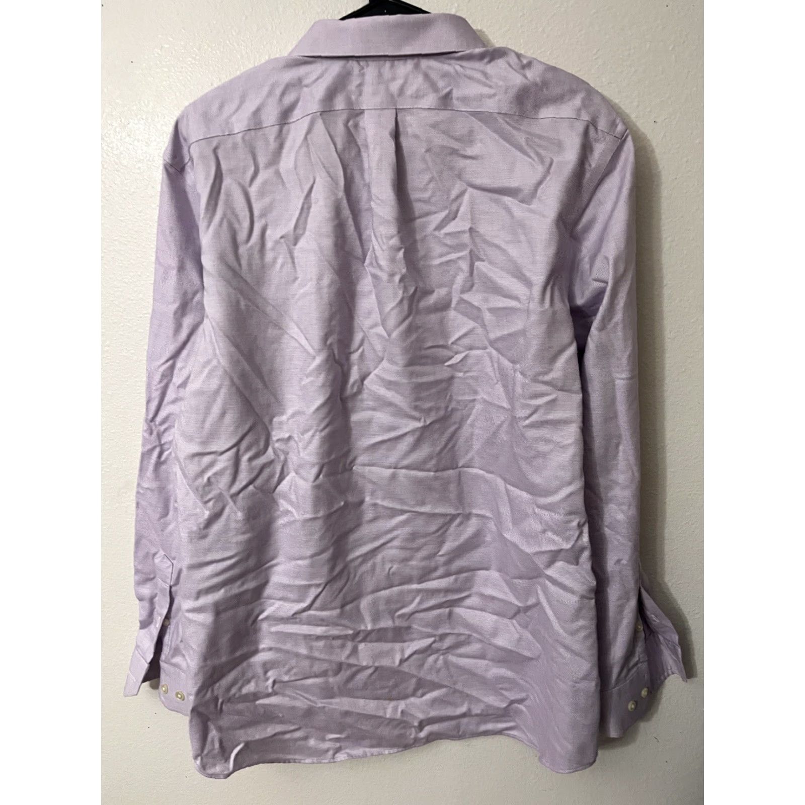 Banana Republic VINTAGE Banana Republic Non Iron Classic Fit Shirt Large Purple Men Solid Shirt Size US L / EU 52-54 / 3 - 3 Thumbnail