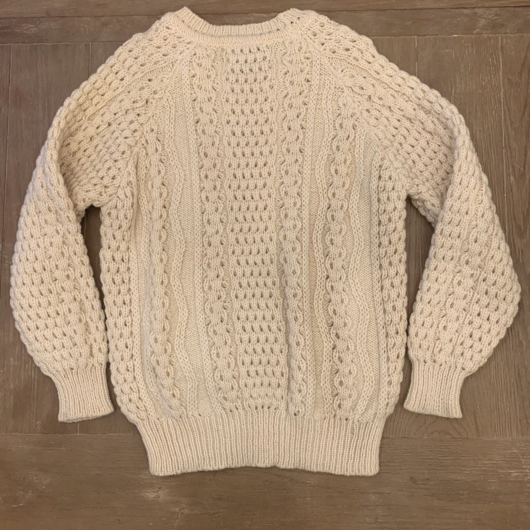 Vintage VINTAGE Cladyknit Donegal Handcraft Sweater 40 M Womens Cream Irish Aran Knit Crew Neck Pullover Knit Wool Cable Knit Size S / US 4 / IT 40 - 6 Thumbnail
