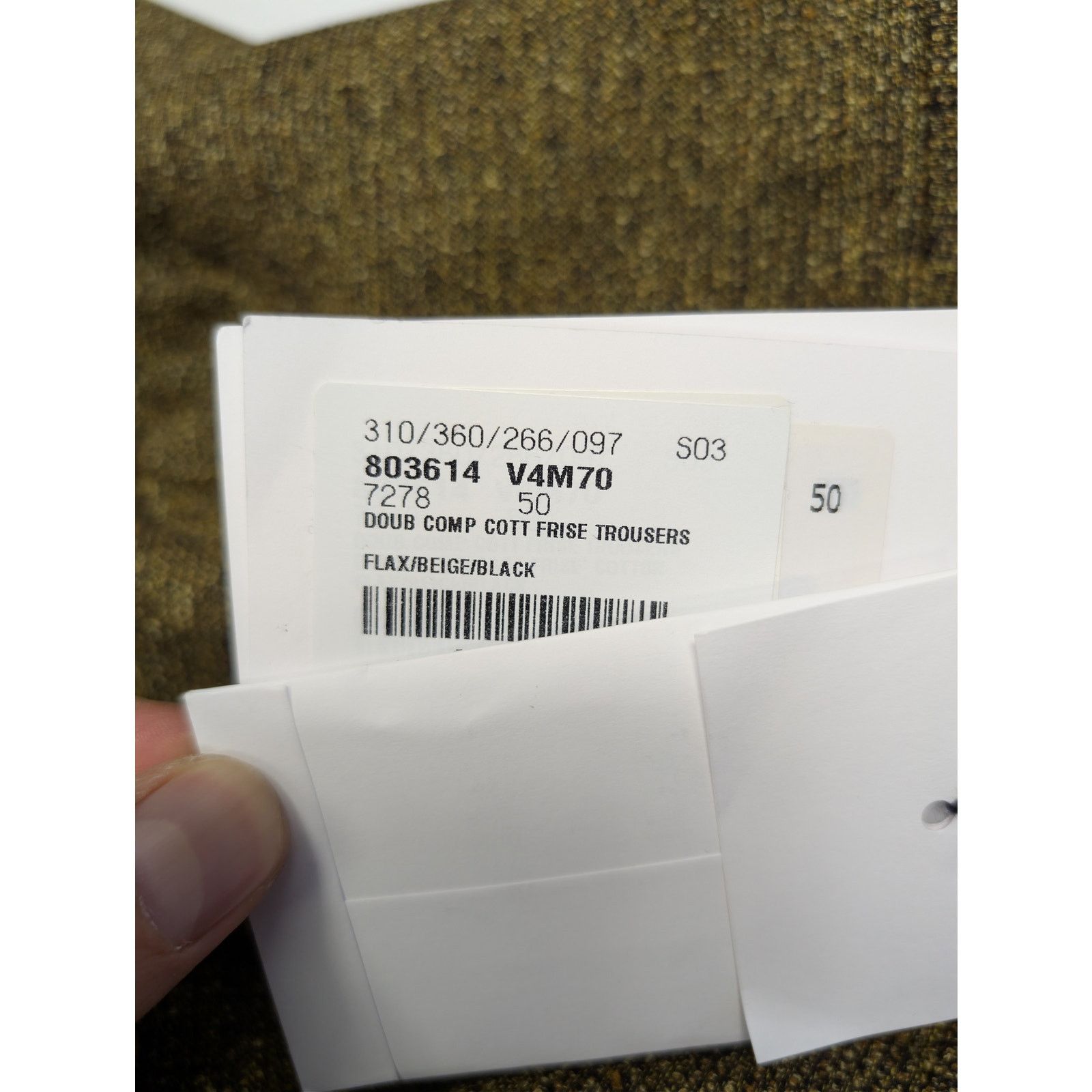 Bottega Veneta o1rshd1 Double Compact Cotton Frise Trousers Pants in Flax Size US 34 / EU 50 - 23 Thumbnail
