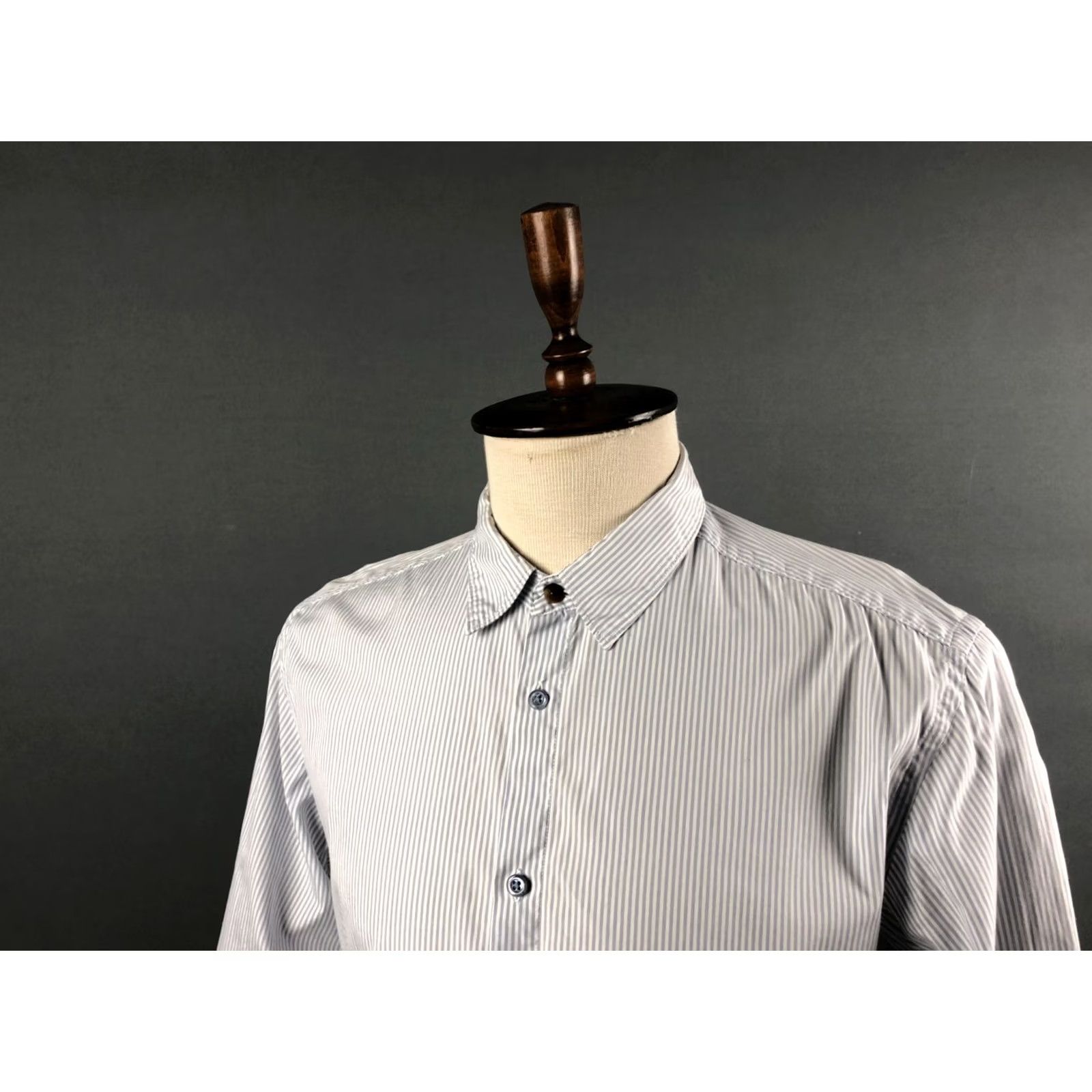 Diesel Diesel Men's Shirt XL White Cotton Striped Slim Fit Button-Up Size US XL / EU 56 / 4 - 5 Thumbnail