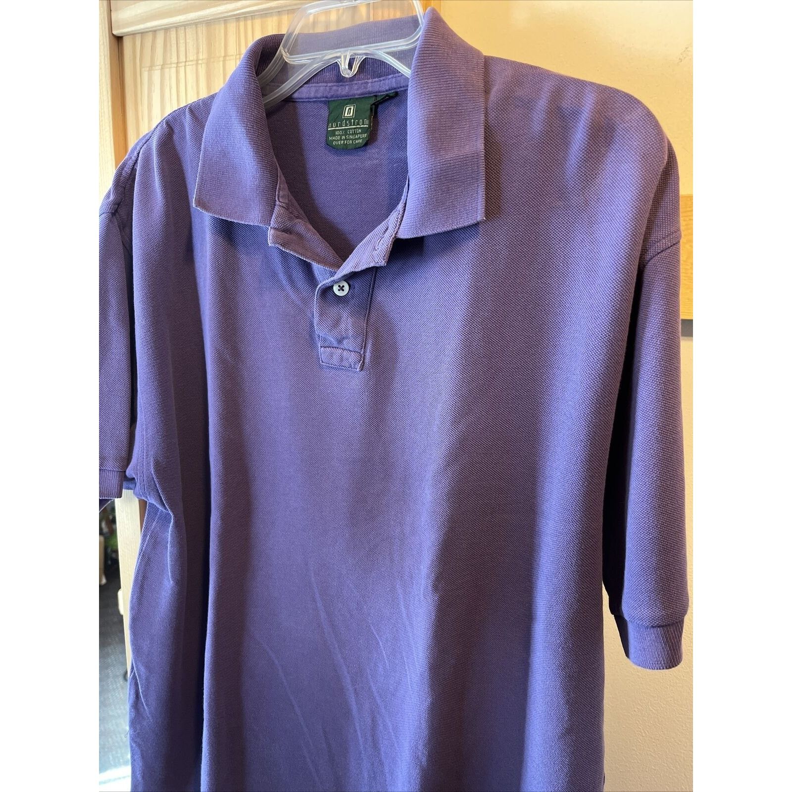 Nordstrom Nordstrom Mens L Purple Short Sleeve Button cotton golf polo Size US L / EU 52-54 / 3 - 6 Thumbnail