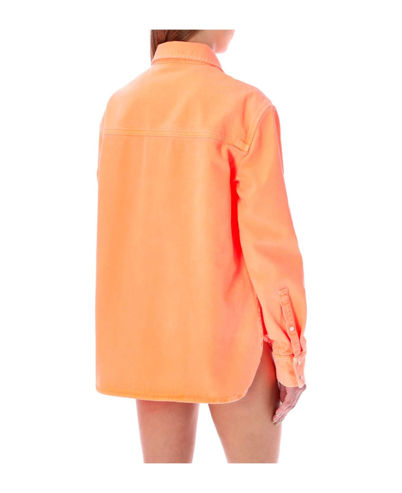 Palm Angels o1y1125 Denim Shirt in Orange Size M / US 6-8 / IT 42-44 - 3 Thumbnail