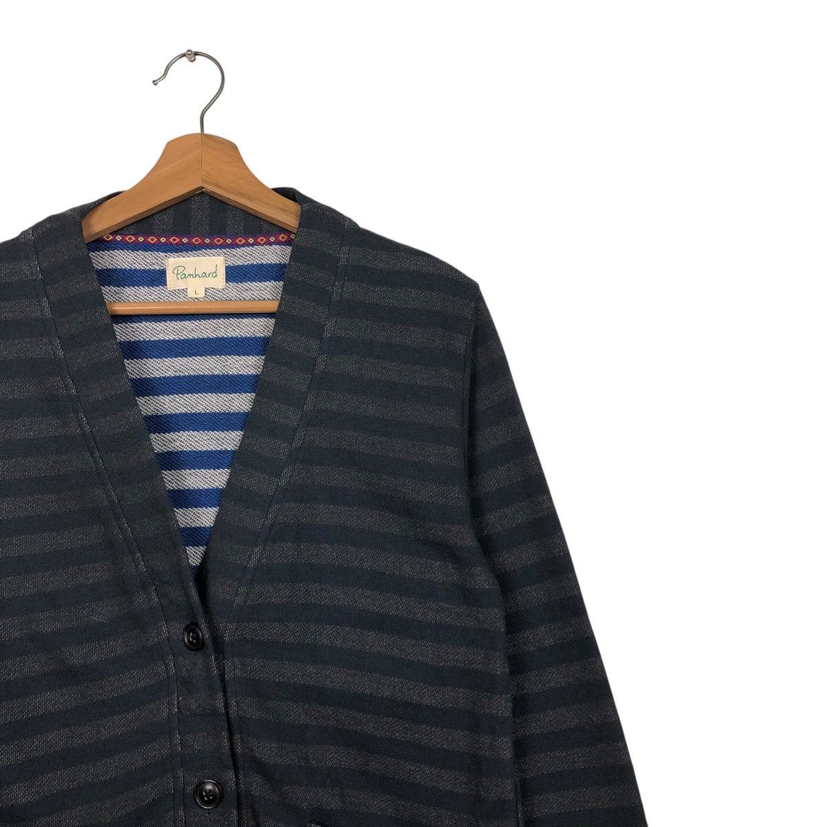 Japanese Brand 📌Vintage Cardigan Jacket Panhard Striped Blanket Size US L / EU 52-54 / 3 - 7 Thumbnail