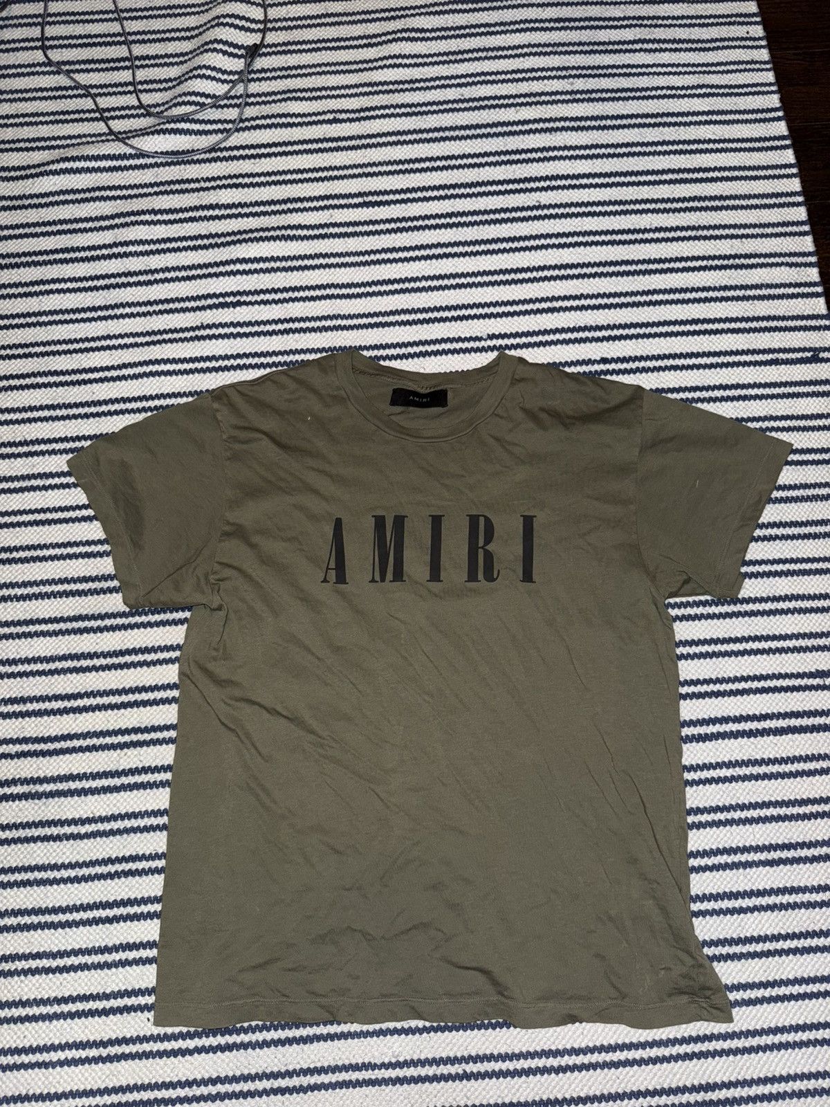 Amiri tee olive green with black logo