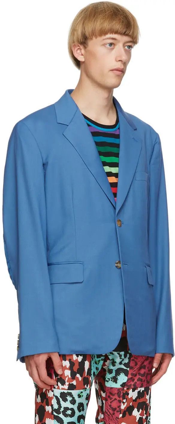 Comme des Garcons $2725 Comme des Garcoons Blue Slit Arm Blazer Size US L / EU 52-54 / 3 - 3 Thumbnail