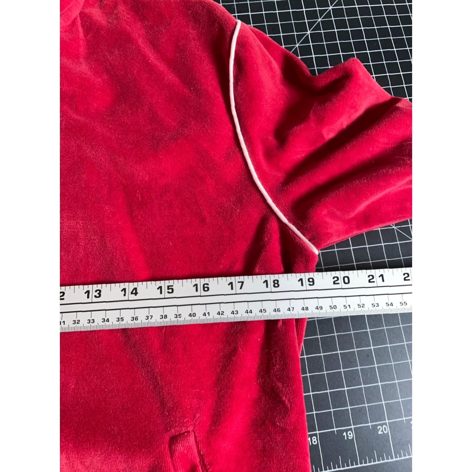 Pierre Cardin VINTAGE Pierre Cardin Velour Track Jacket Women Medium Dark Red White Retro Full Zip Unlined 80s Size M / US 6-8 / IT 42-44 - 7 Thumbnail