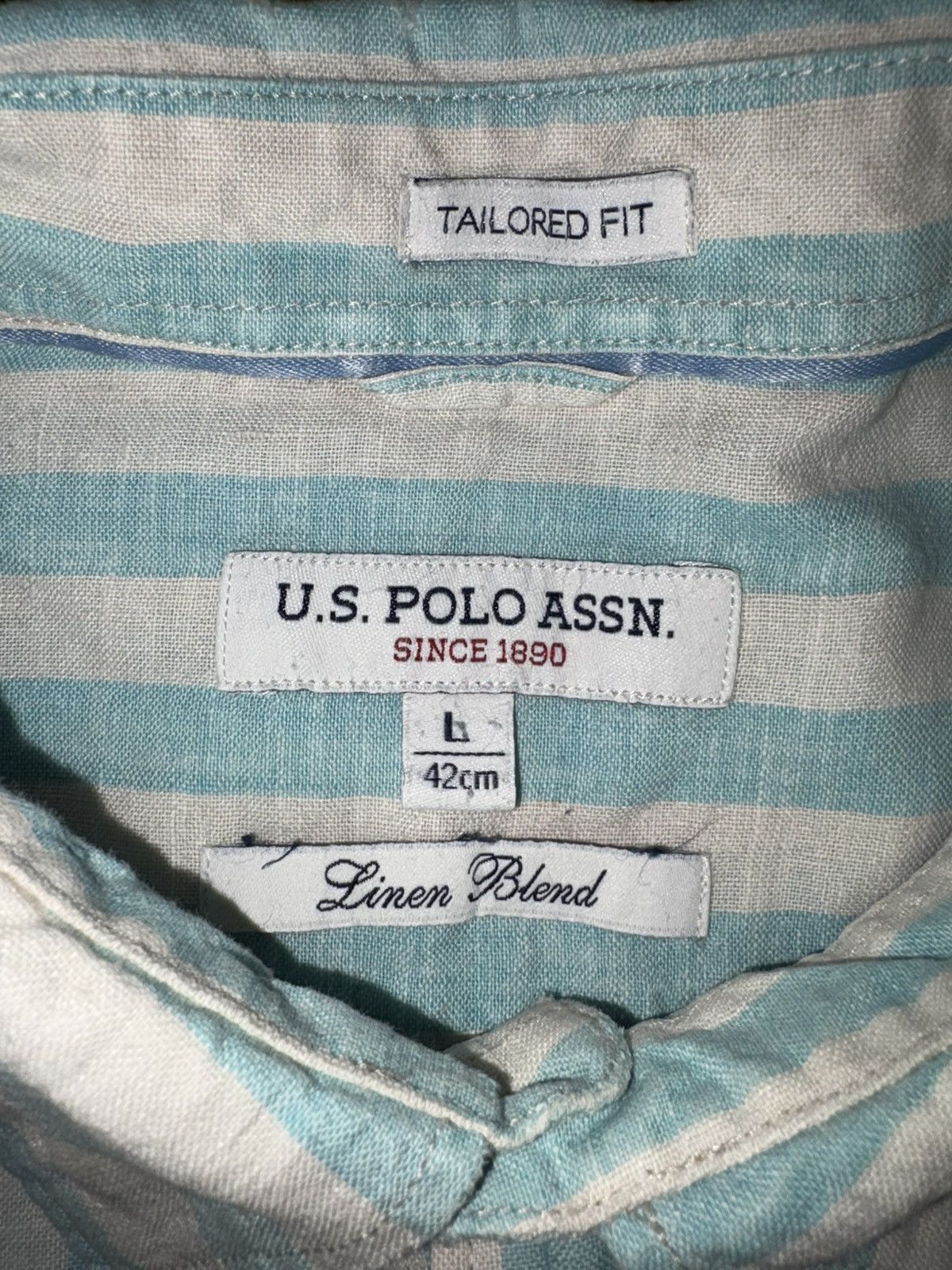 Polo Ralph Lauren U.S.P.A Striped Linen Blend Shirt Tailored Fit Size US XS / EU 42 / 0 - 8 Thumbnail