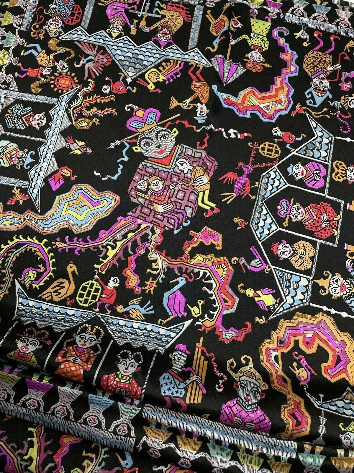 Other Fabric Hand Made Switzerland Pure Silk Printed Scarf Size ONE SIZE - 7 Thumbnail