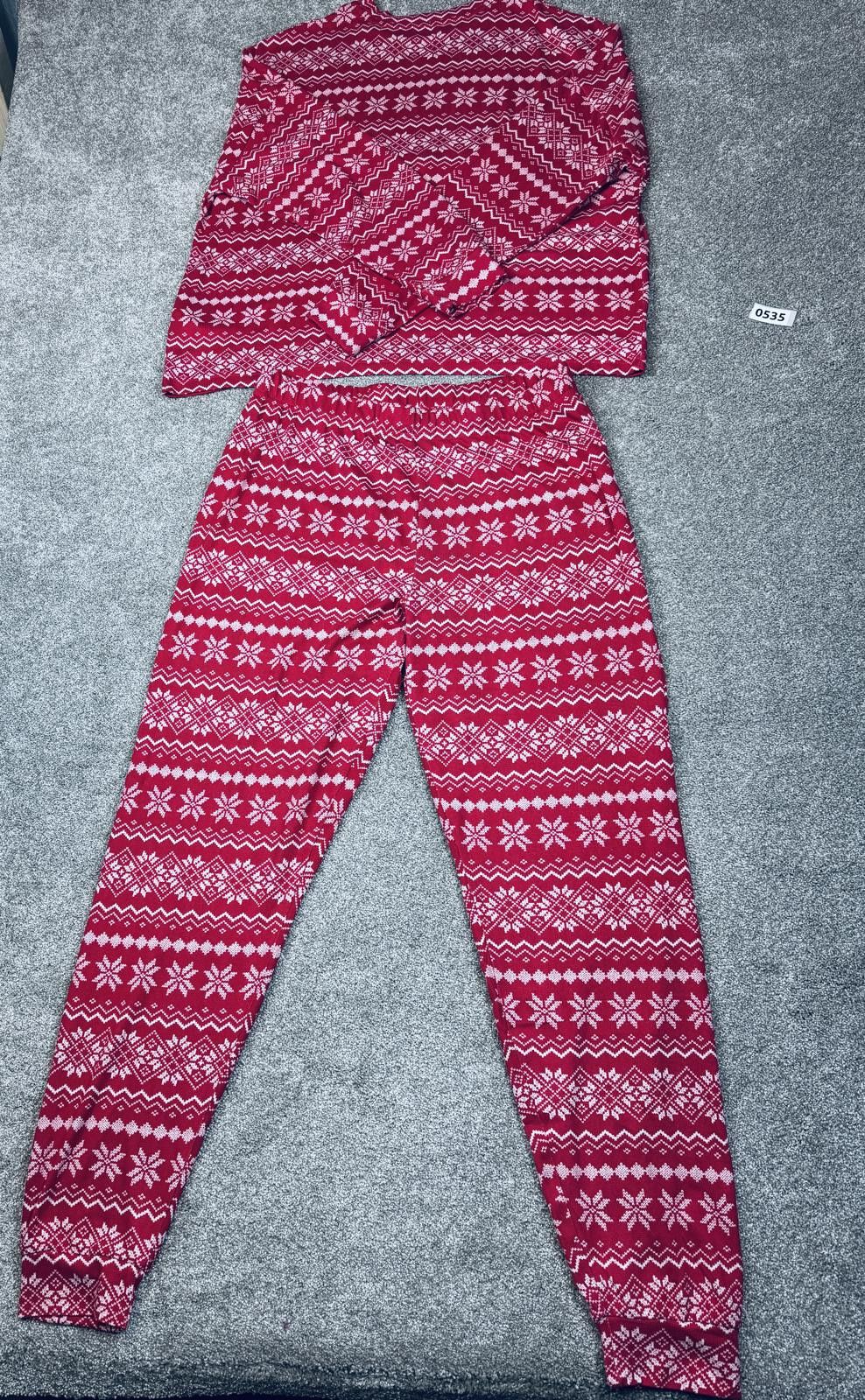 Primark Primark Red and White Fair Isle Patterned Lounge Set - Size Size ONE SIZE - 1 Thumbnail