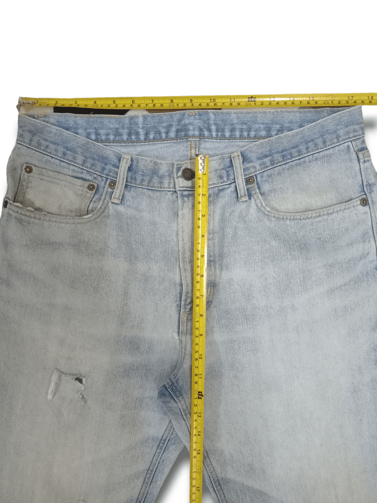 Edwin × Japanese Brand Vintage Japanese Edwin Blue Wash Distressed Loose Jeans Size US 35 - 9 Thumbnail