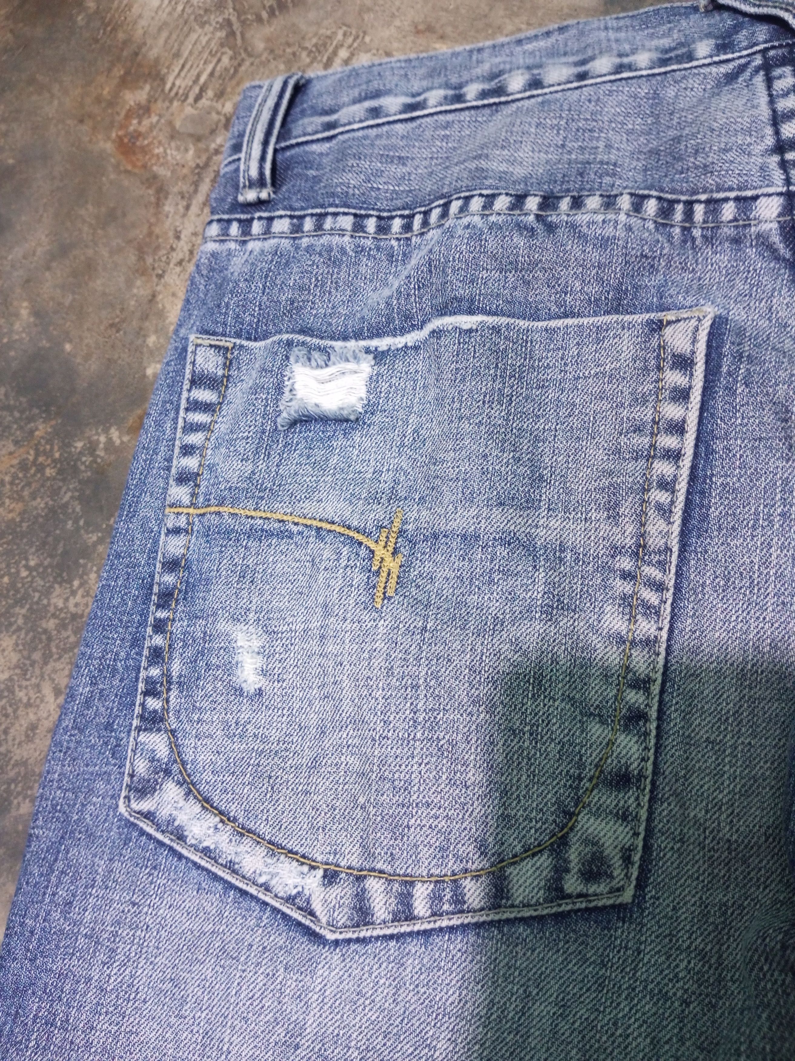 20471120 Vintage Trinity button zip distressed denim Size US 32 / EU 48 - 7 Thumbnail