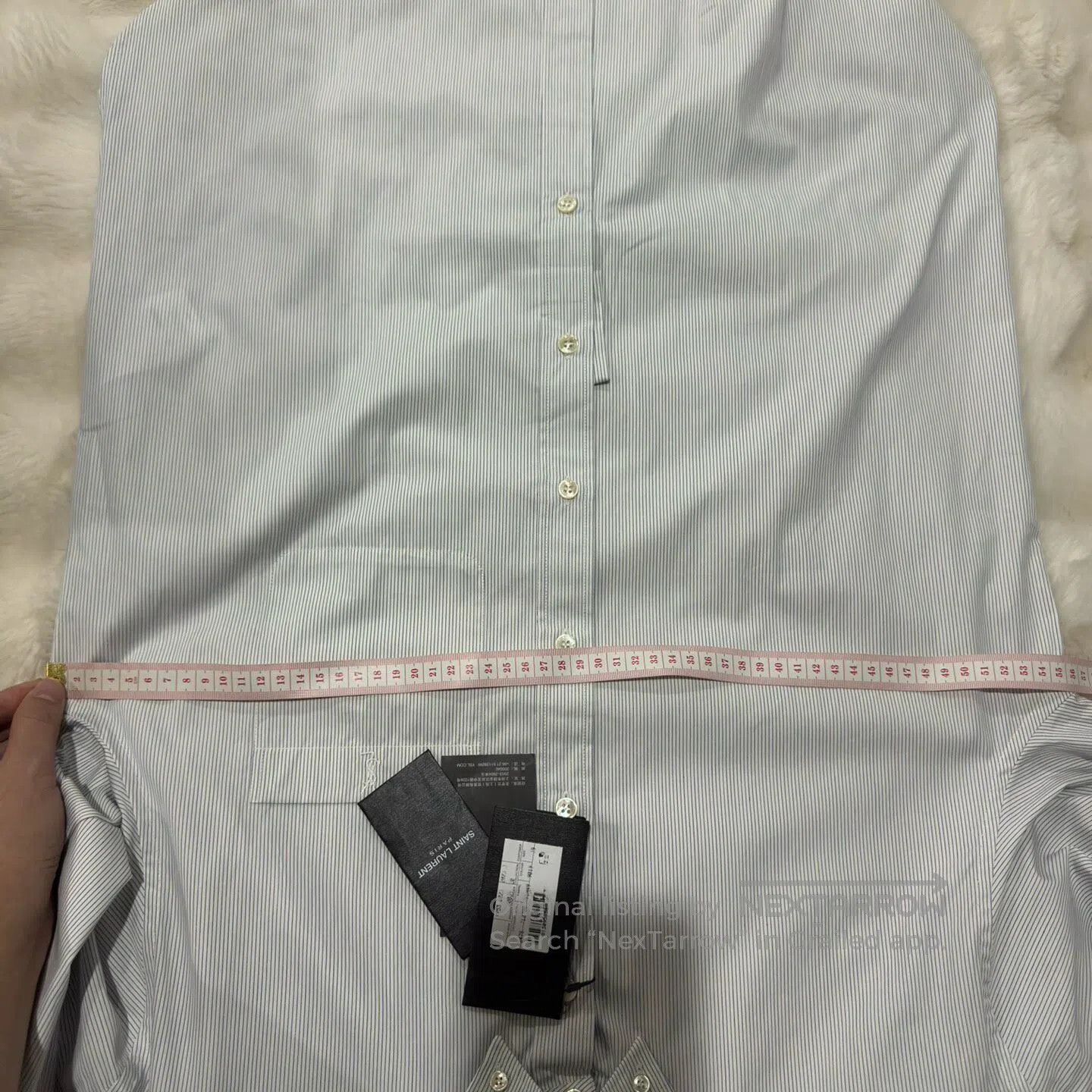 Saint Laurent Paris Saint Laurent Paris size 39 Light Blue Thin Striped Shirt| Size US M / EU 48-50 / 2 - 9 Thumbnail