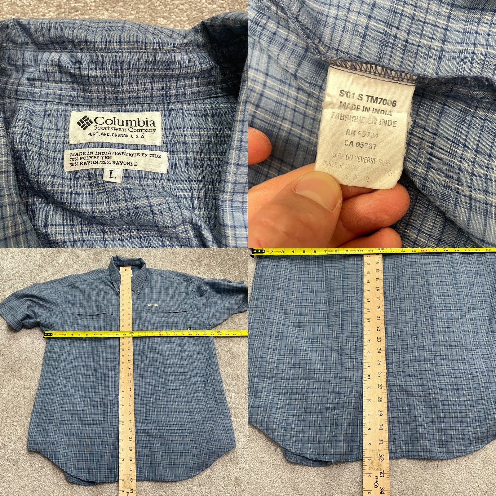 Vintage Columbia GRT Vintage 2001 Y2K Button-Down Shirt Mens Large Blue Plaid Casual Size US L / EU 52-54 / 3 - 8 Thumbnail