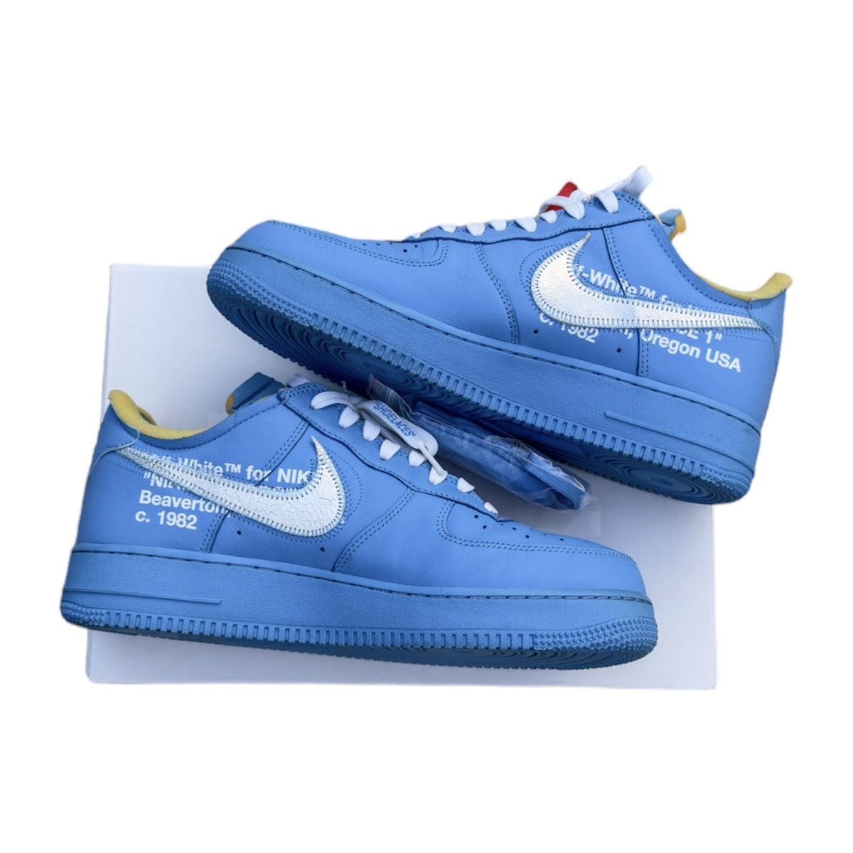 Nike × Off-White Nike Air Force Off White MCA University Blue Size US 10 / EU 43 - 2 Thumbnail