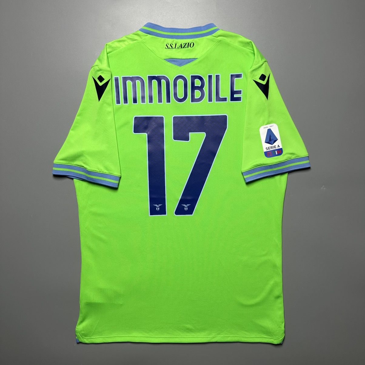Macron LAZIO MACRON 2020/2021 FOOTBALL AWAY JERSEY #17 IMMOBILE Size US XL / EU 56 / 4 - 1 Thumbnail