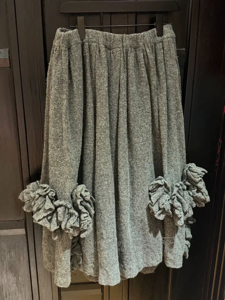 Comme des Garcons Comme Des Garcons size S Felt gray wool vine skirt Size 22" - 2 Thumbnail