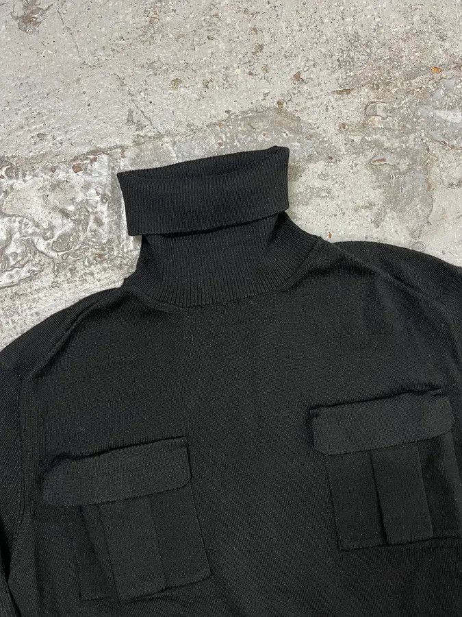 Balmain 2000s Pierre Balmain Black Wool Multi Pockets Turtleneck Size US M / EU 48-50 / 2 - 5 Thumbnail
