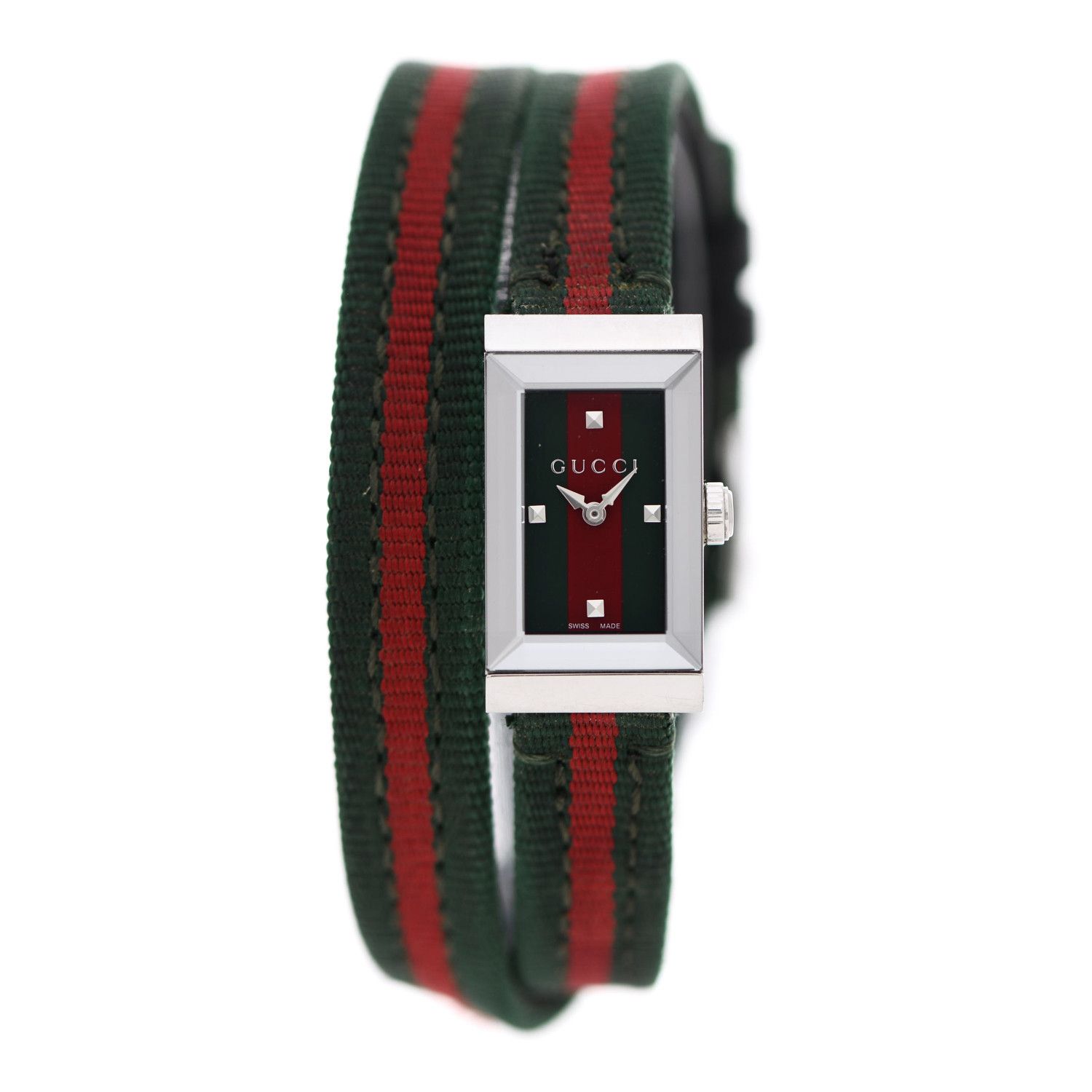 Gucci Gucci 14mm Web G-Frame Double Wrap Watch Size ONE SIZE - 2 Thumbnail