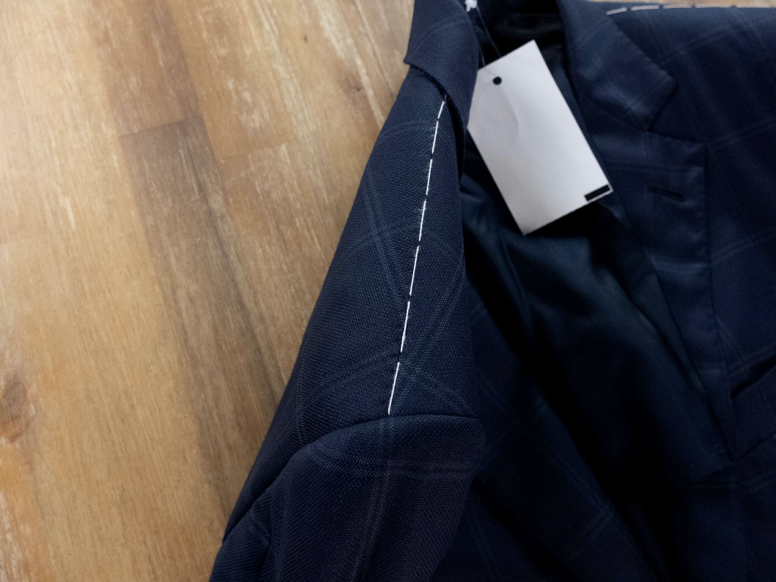 Ermenegildo Zegna ERMENEGILDO ZEGNA navy blue windowpane wool sportcoat 38C Size 38S - 4 Thumbnail