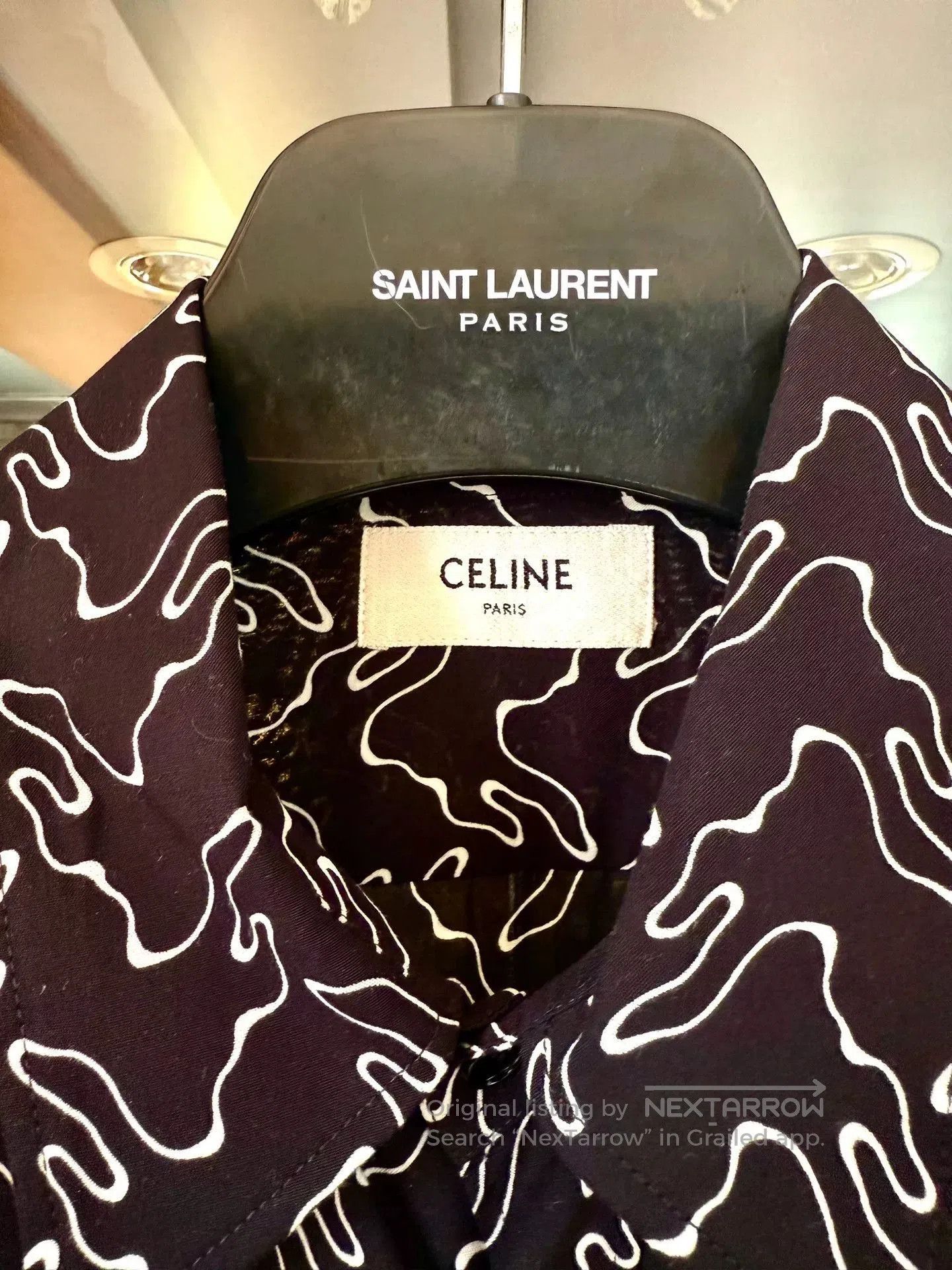 Celine celine black and white silk shirt. Size M / US 6-8 / IT 42-44 - 3 Thumbnail