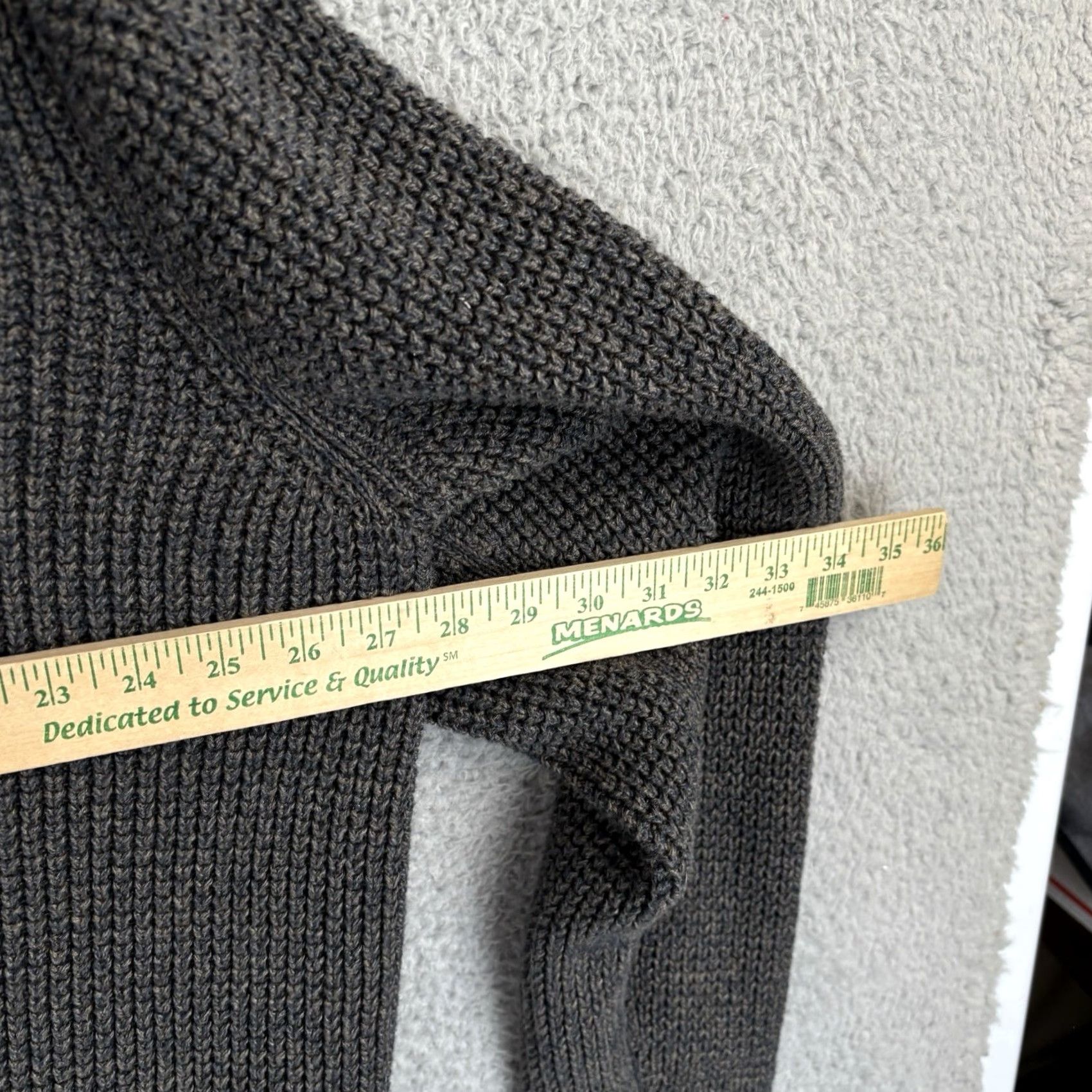 Vintage L.L. Bean Sweater Mens 3XL Gray Full Zip Heavyweight Waffle-Knit Organic Cotton Casual Boys Mens Womens Size US XXL / EU 58 / 5 - 5 Thumbnail