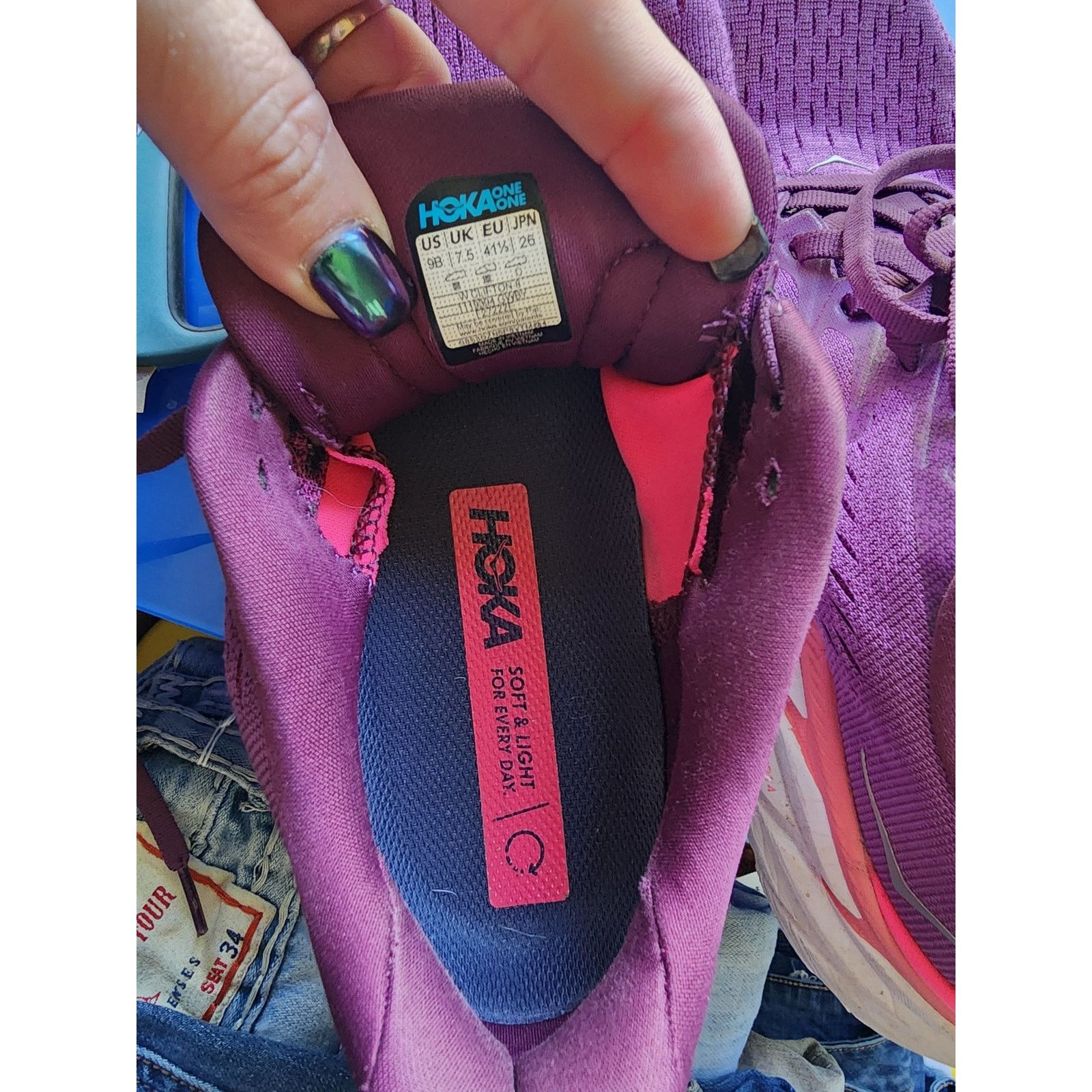 Hoka Hoka Clifton 8 Purple and Pink Size 9B Size US 9 / IT 39 - 6 Thumbnail