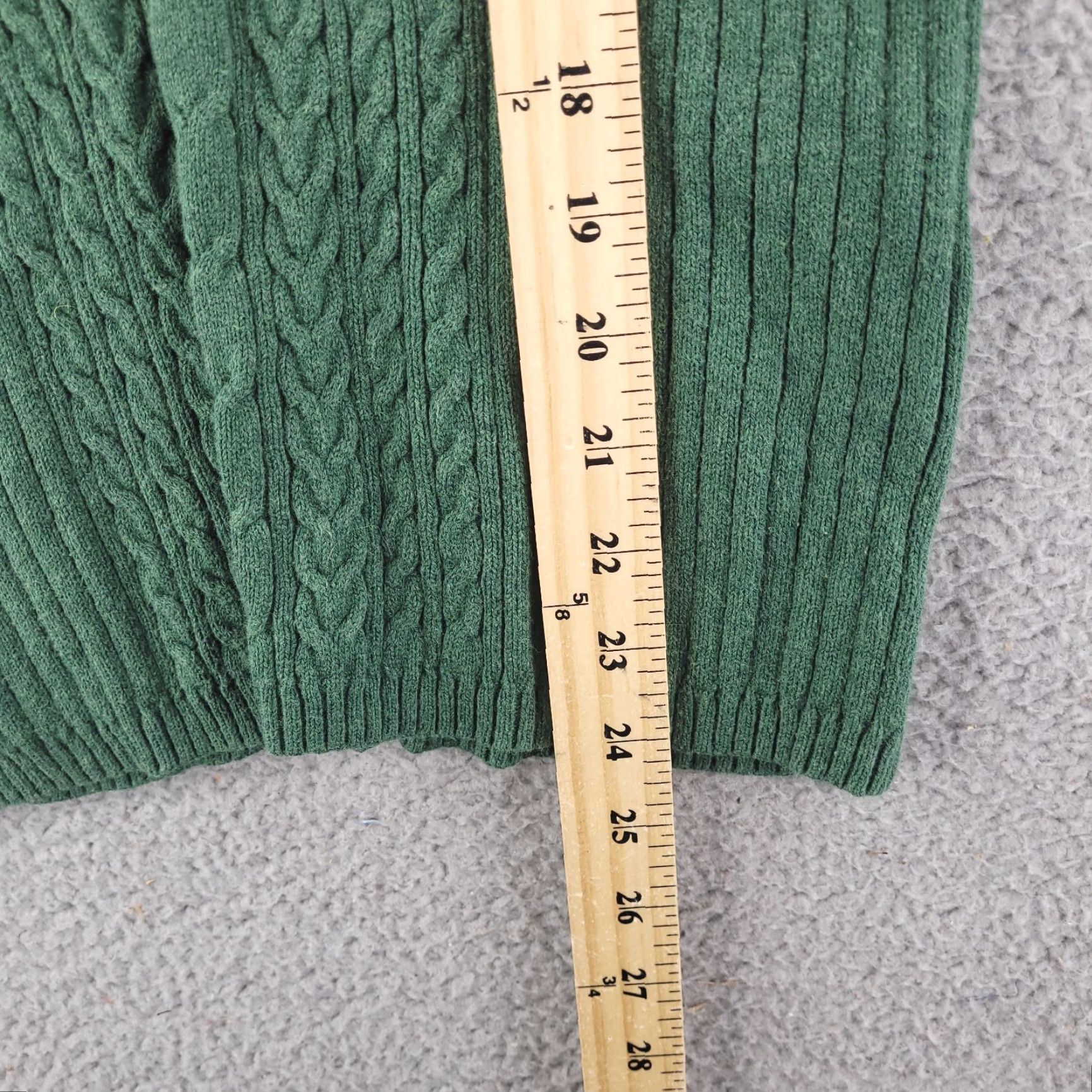 Old Navy Old Navy Sweater Womens Medium Green V-Neck Cable Knit Hooded Shirt Size M / US 6-8 / IT 42-44 - 7 Thumbnail
