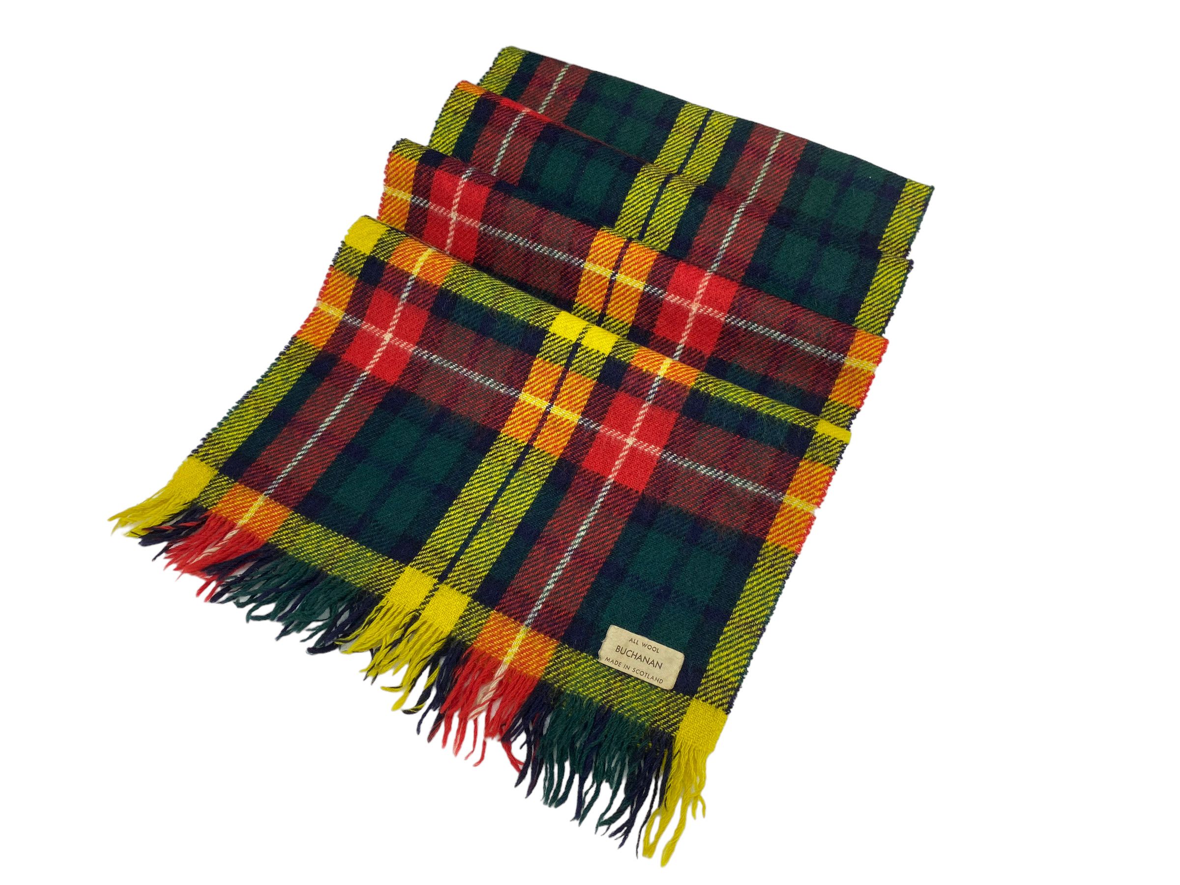 Vintage Vintage Buchanan Tartan Wool Muffler Scarf - Scottish Plaid Size ONE SIZE - 5 Thumbnail