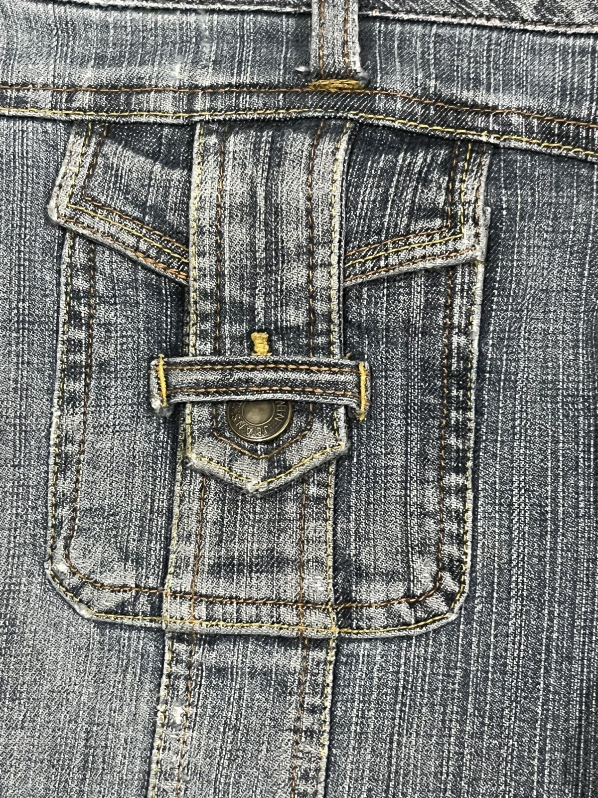 If Six Was Nine Panel Stitched Y2K Cargo Inspired Pocket Bell Bottom Jeans Size US 30 / EU 46 - 5 Thumbnail
