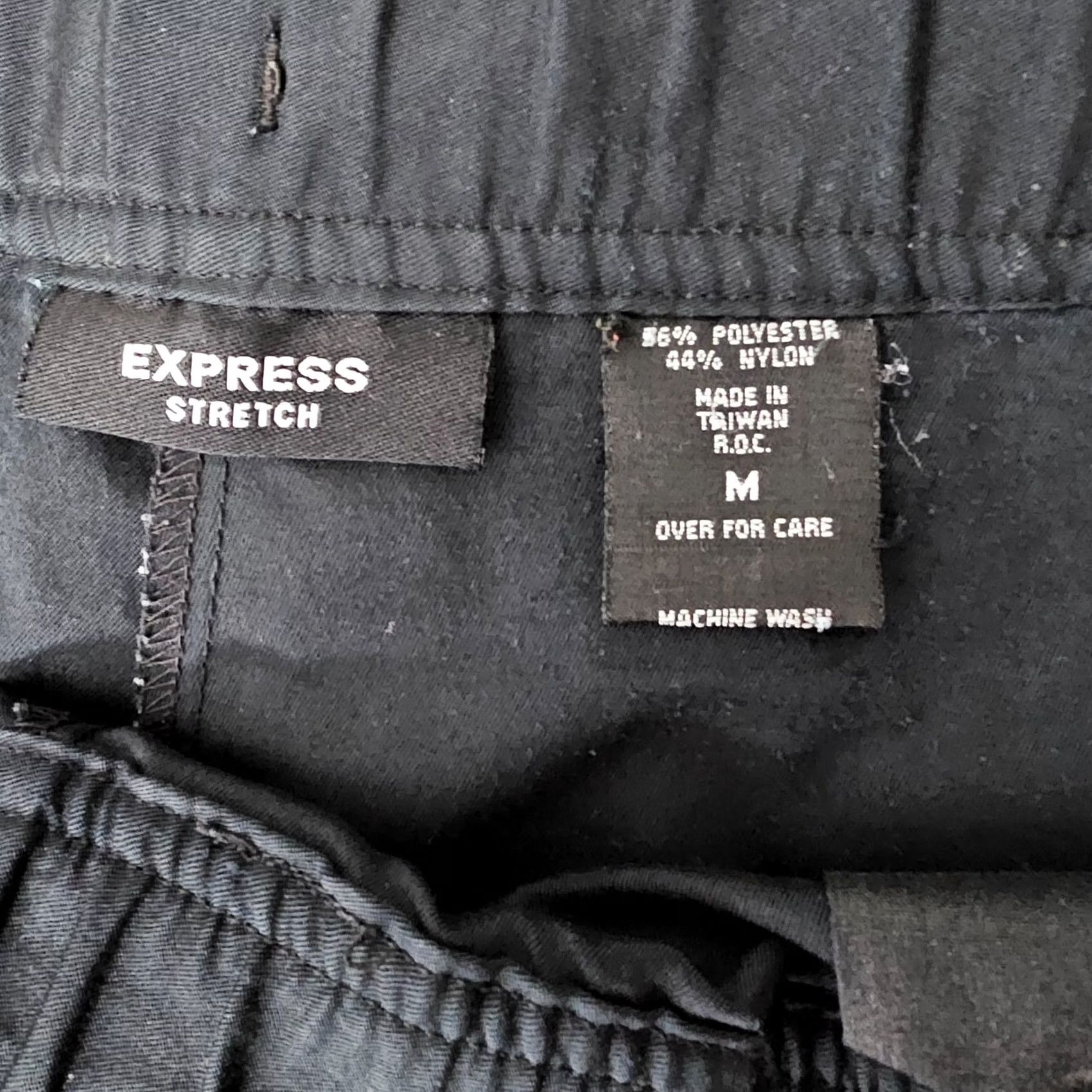 Express Express Cropped Pants Women’s M Black White Stripe Stretch Pull On Wide-Leg Casual Pants Size 32" / US 10 / IT 46 - 4 Thumbnail