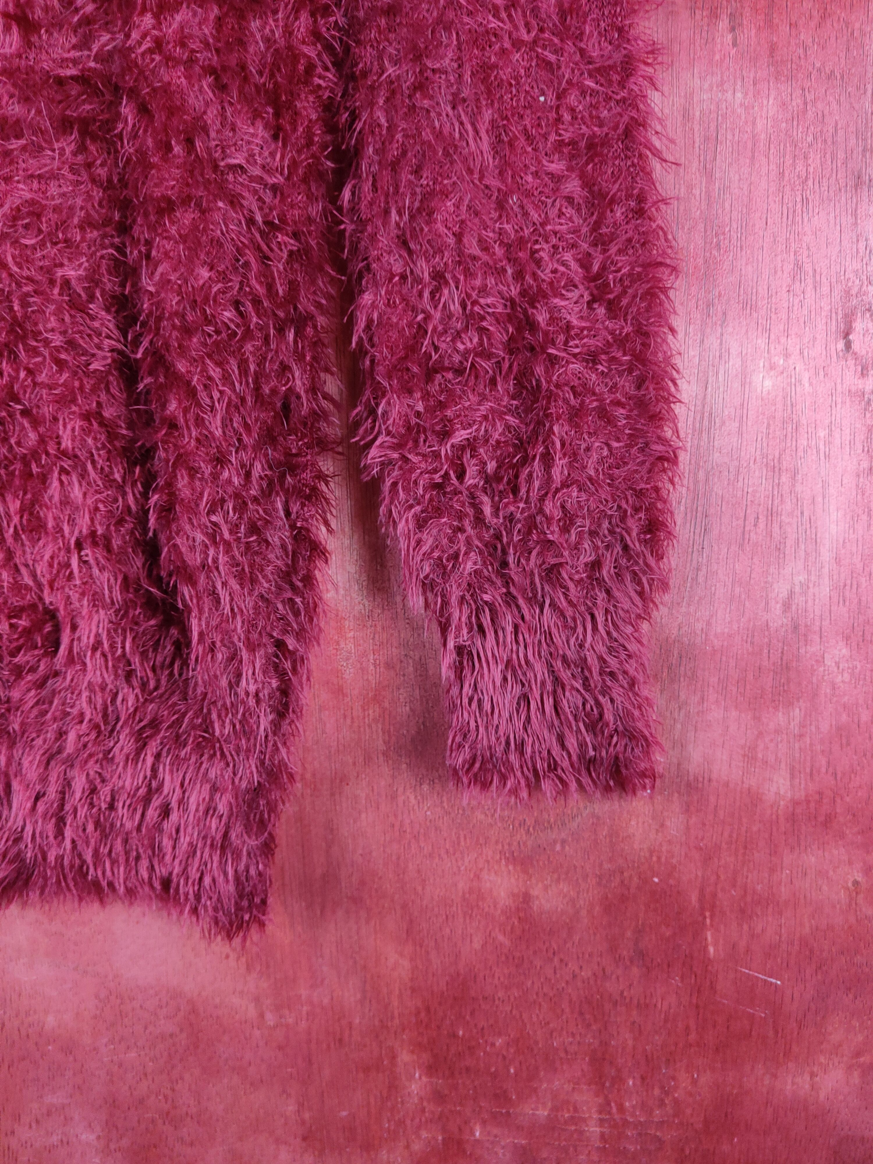 Homespun Knitwear Honeysuckle Rose Maroon Fur Mohair Knitwear #S2173 Size M / US 6-8 / IT 42-44 - 6 Thumbnail