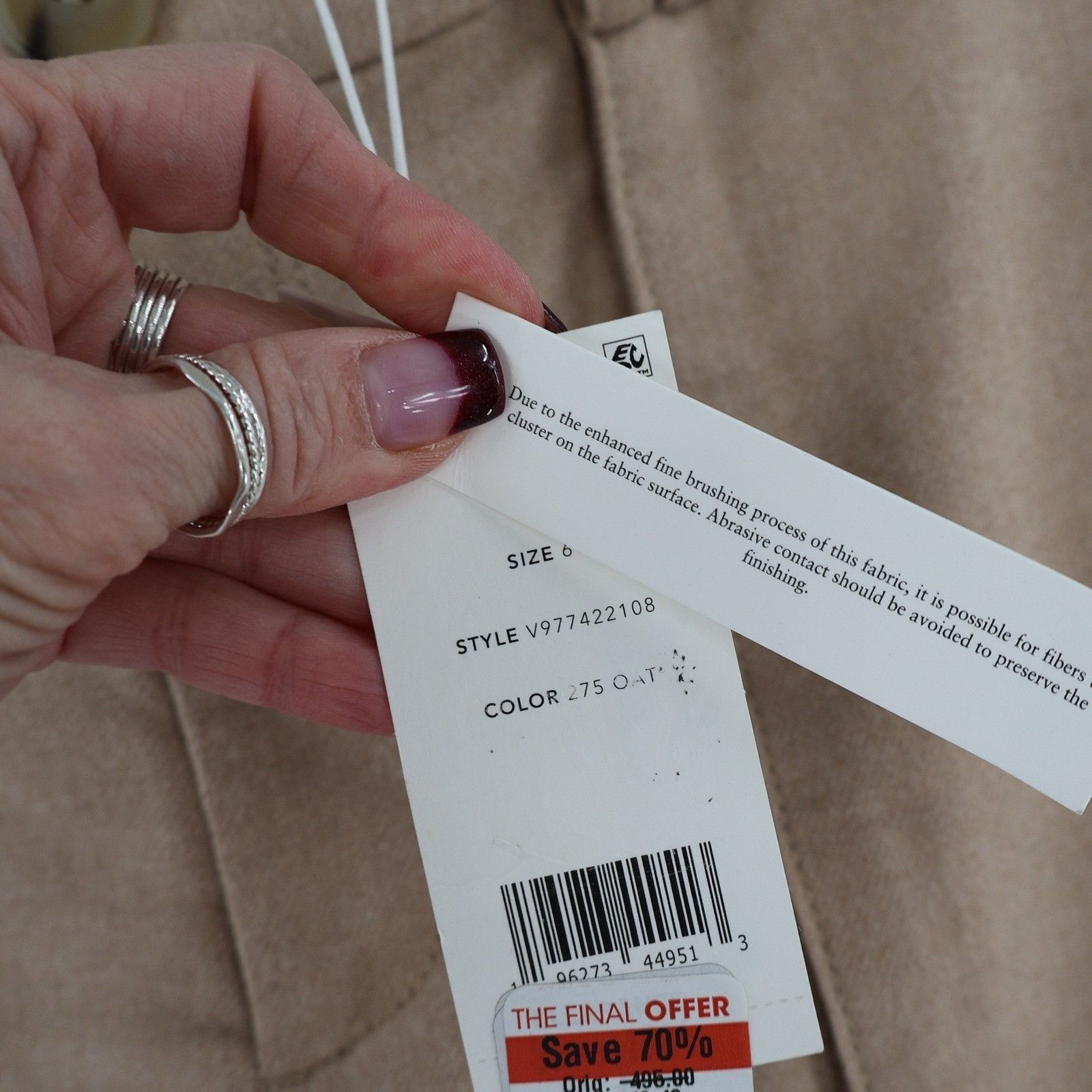 Vince Vince Wide Leg Cargo Pants Women 6 Tan Utility High Rise NWT Size 28" / US 6 / IT 42 - 13 Thumbnail