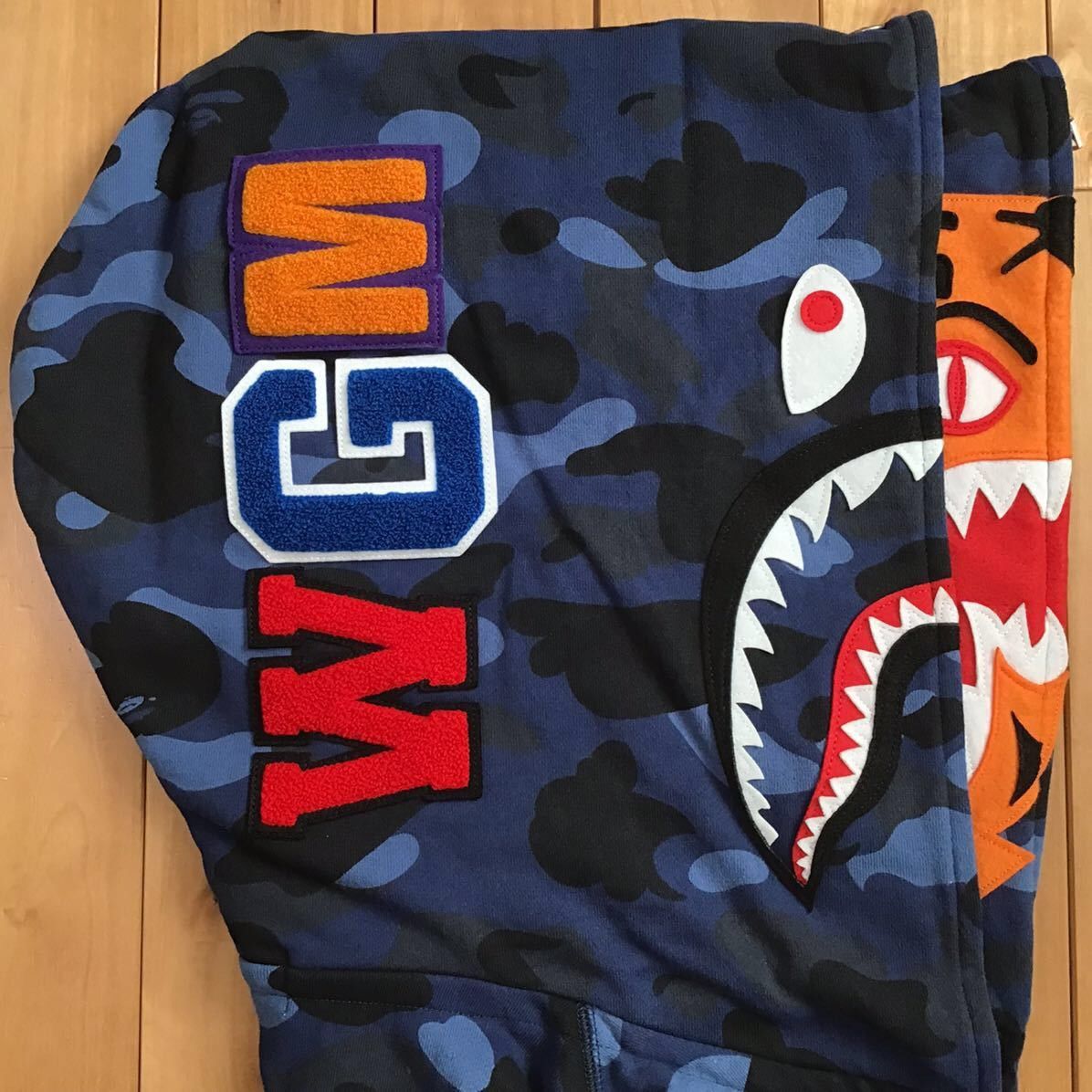 Bape 🔥3XL🔥 BAPE Double Tiger Shark full zip hoodie Blue camo XXXL Size US XXL / EU 58 / 5 - 4 Thumbnail