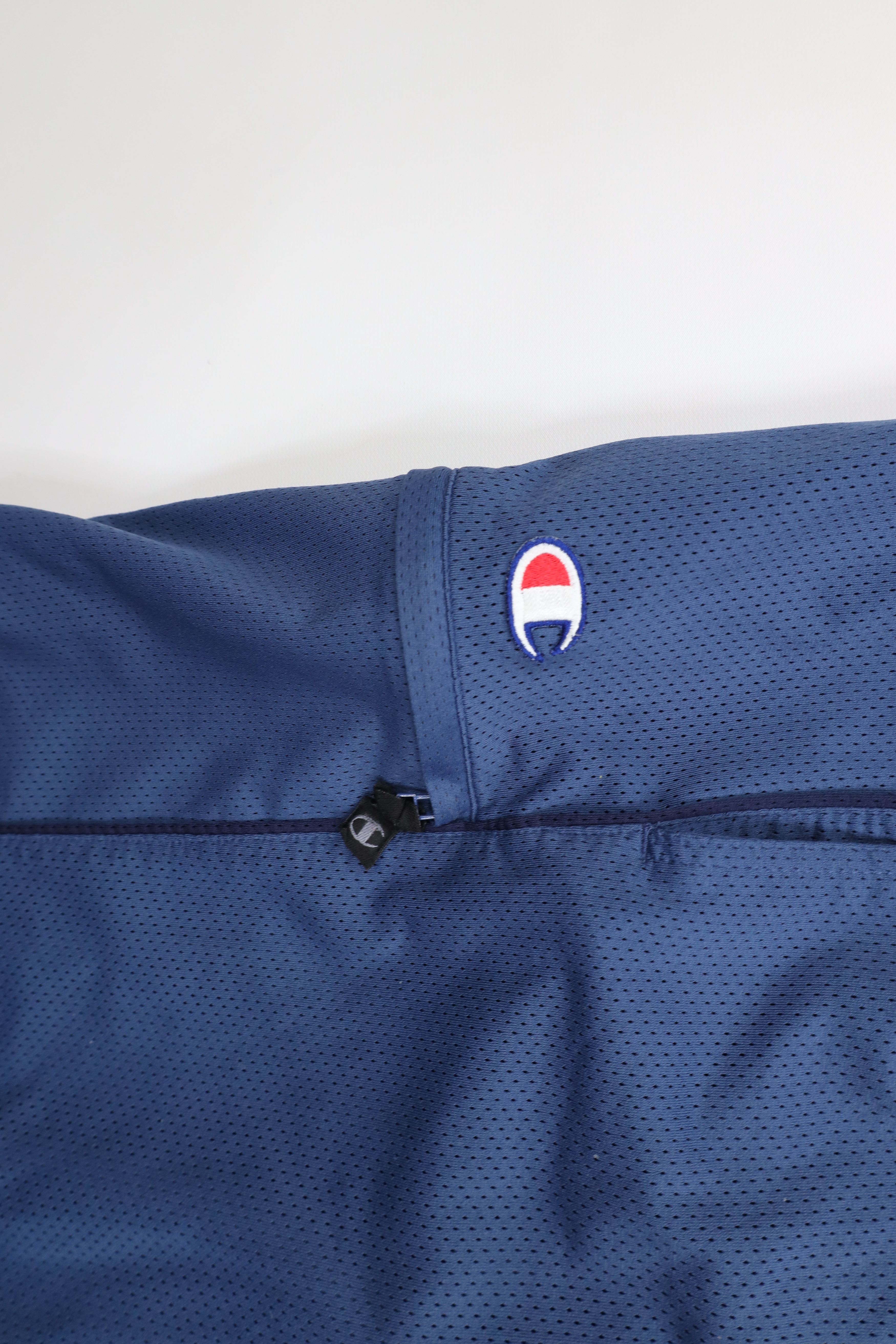Champion × Vintage Vintage 90s Champion Mesh Wide Leg Cargo Sweatpants Blue Size US 34 / EU 50 - 4 Thumbnail