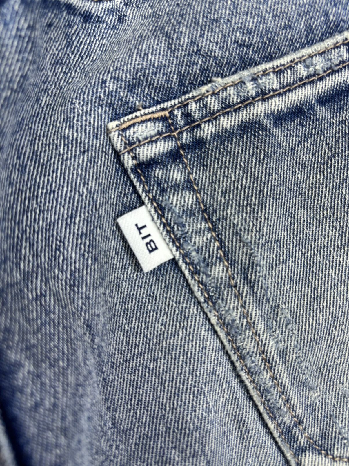 Japanese Brand 💥Japan Style💥Bit Blue Distressed Sarouel Mild Denim F806 Size US 31 - 12 Thumbnail