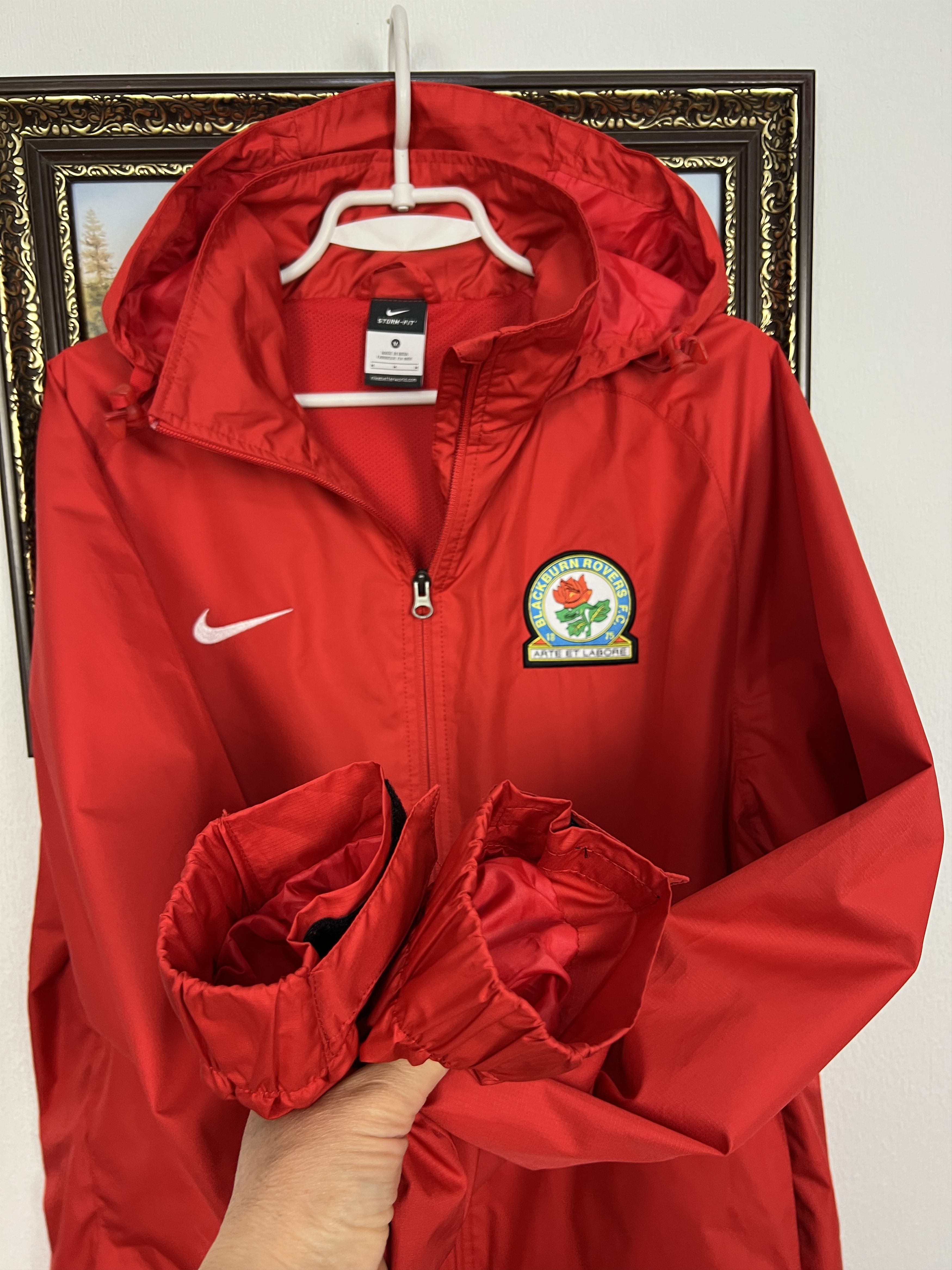 Nike Blackburn Rovers Football Jacket Hooded Windbreaker TrackTop Size US M / EU 48-50 / 2 - 8 Thumbnail