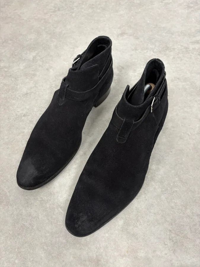 Saint Laurent Paris AW2013 Saint Laurent Black Mid Suede Leather Boots Size US 9 / EU 42 - 3 Thumbnail