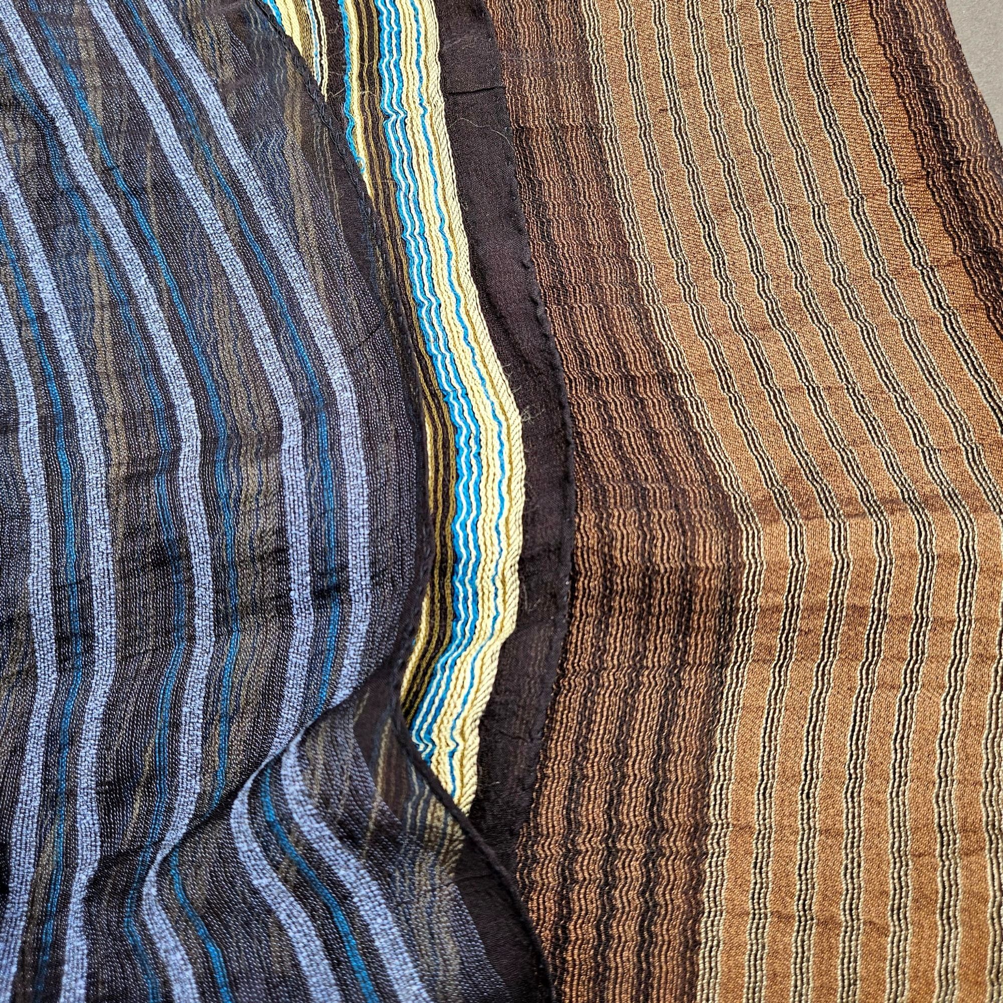 Etro Vintage Etro Milano 40% Silk Woven Stripe Shawl 26 x 80" Size ONE SIZE - 12 Thumbnail