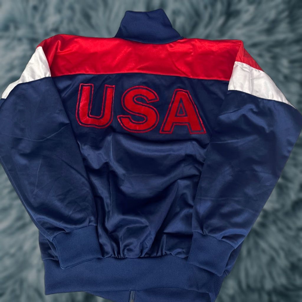 VINTAGE Puma Sportswear Track Jacket USA Olympics Bomber Jacket Men L Multicolor size L US USA Team Felt lettering