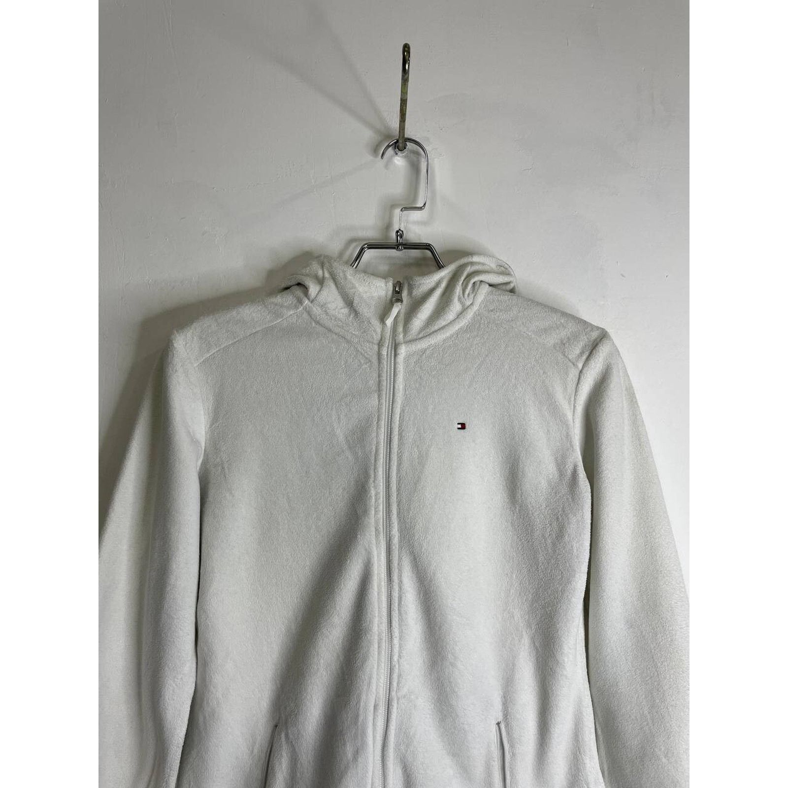 Tommy Hilfiger Vintage Tommy Hilfiger White Full-Zip Fleece Hoodie Size S Size S / US 4 / IT 40 - 2 Thumbnail