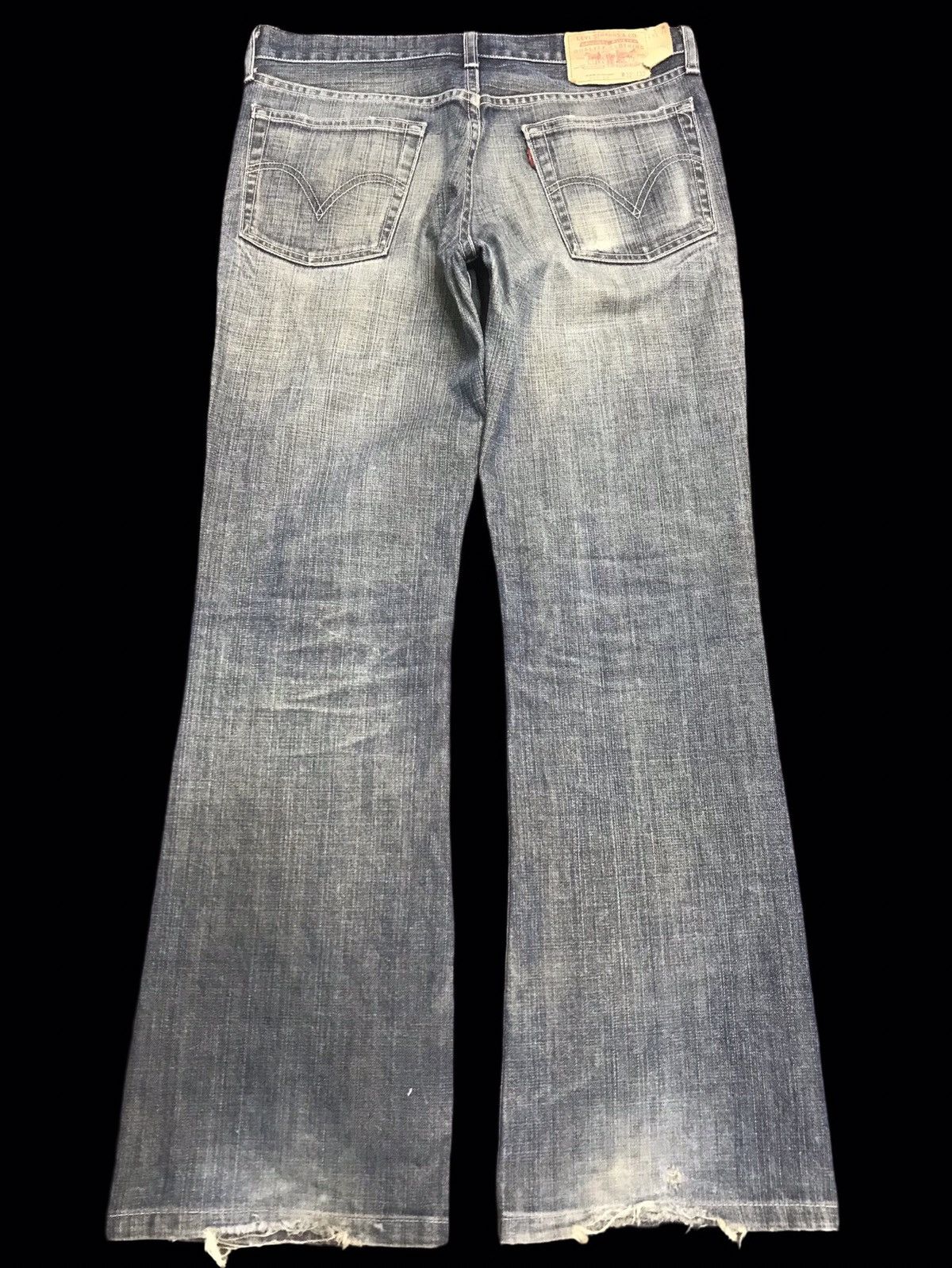 Levi's 💥THRASHED💥VTG Levis 517 Flare Thrashed Denim F366 Size US 31 - 2 Thumbnail