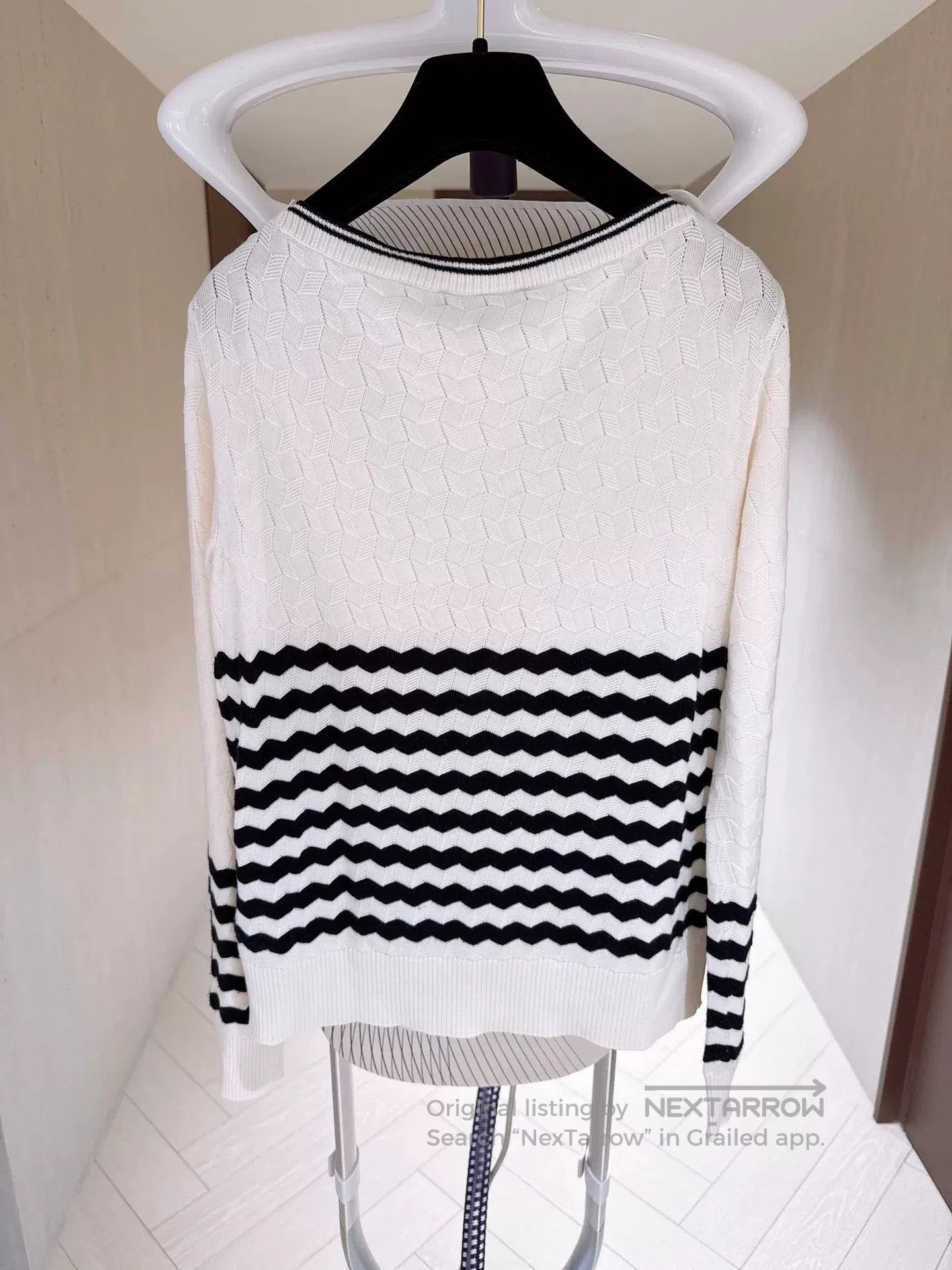 Loro Piana Loro Piana Black and White Striped Merino Wool Knit Sweater Size US S / EU 44-46 / 1 - 7 Thumbnail