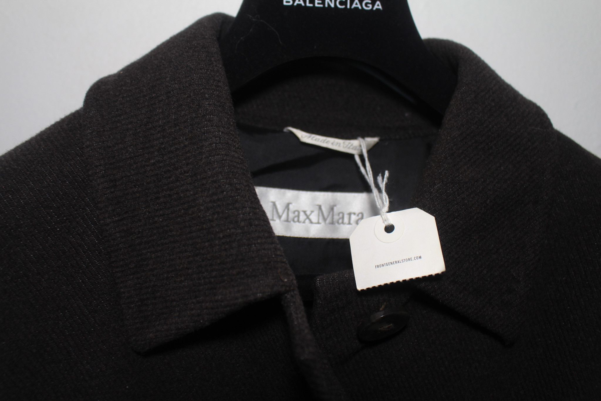 Max Mara Vintage 90's Made in Italy Virgin Wool Car Coat Size L / US 10 / IT 46 - 3 Thumbnail