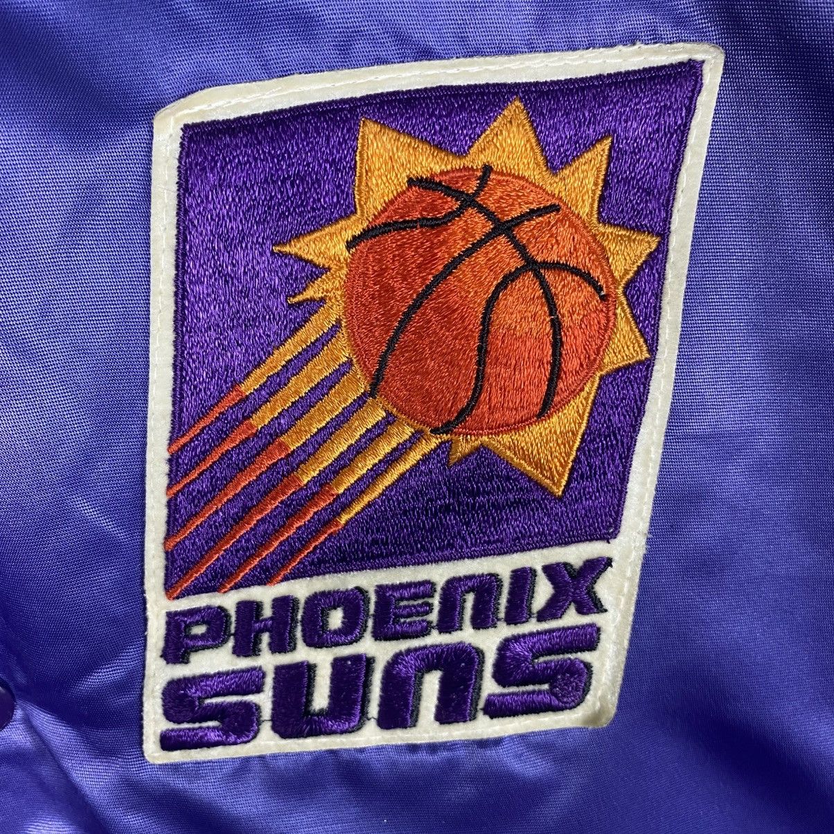NBA Vintage 90s Phoenix Suns Satin Bomber Jacket L Size Purple Size US L / EU 52-54 / 3 - 12 Thumbnail