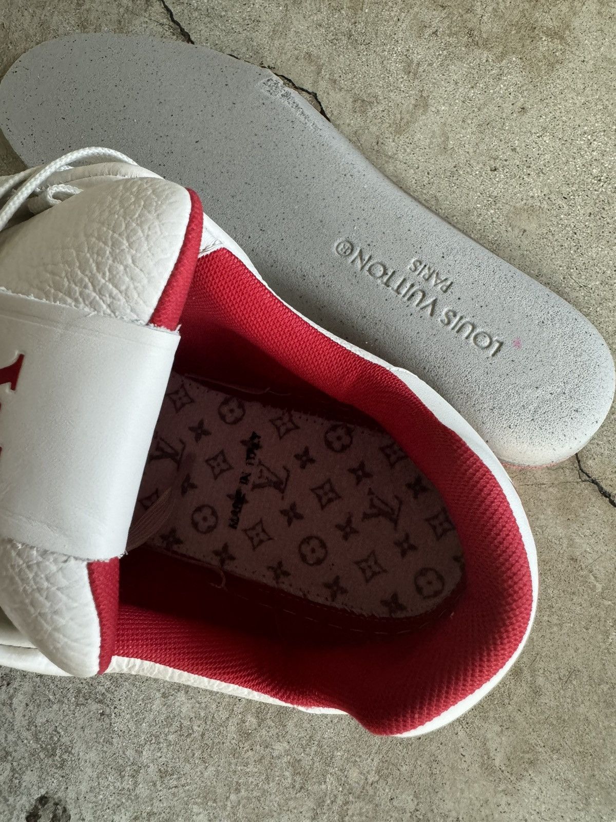 Louis Vuitton LOUIS VUITTON RED TRAINER SNEAKER SHOE (FITS 8.5-9) Size US 7 / EU 40 - 7 Thumbnail