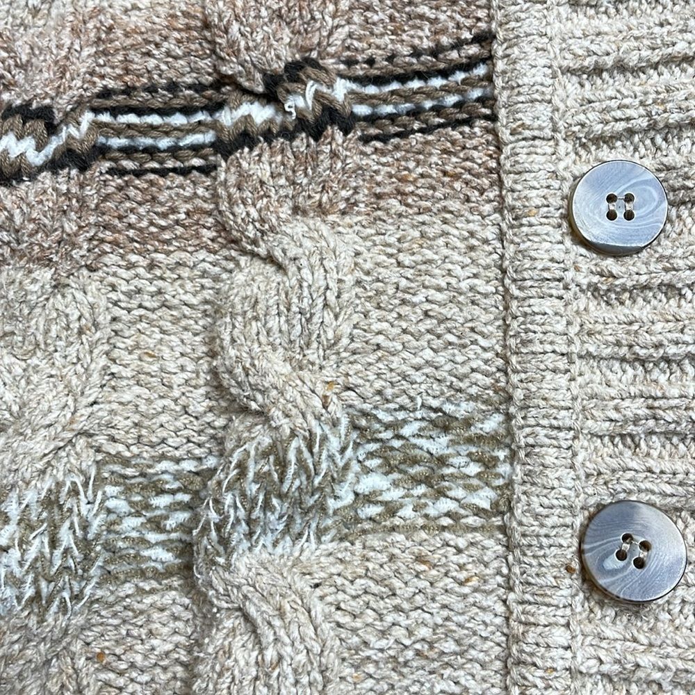 Vintage 90s Vintage Liz Claiborne Cozy Beige Cable Knit Cardigan Sha Size S / US 4 / IT 40 - 4 Thumbnail