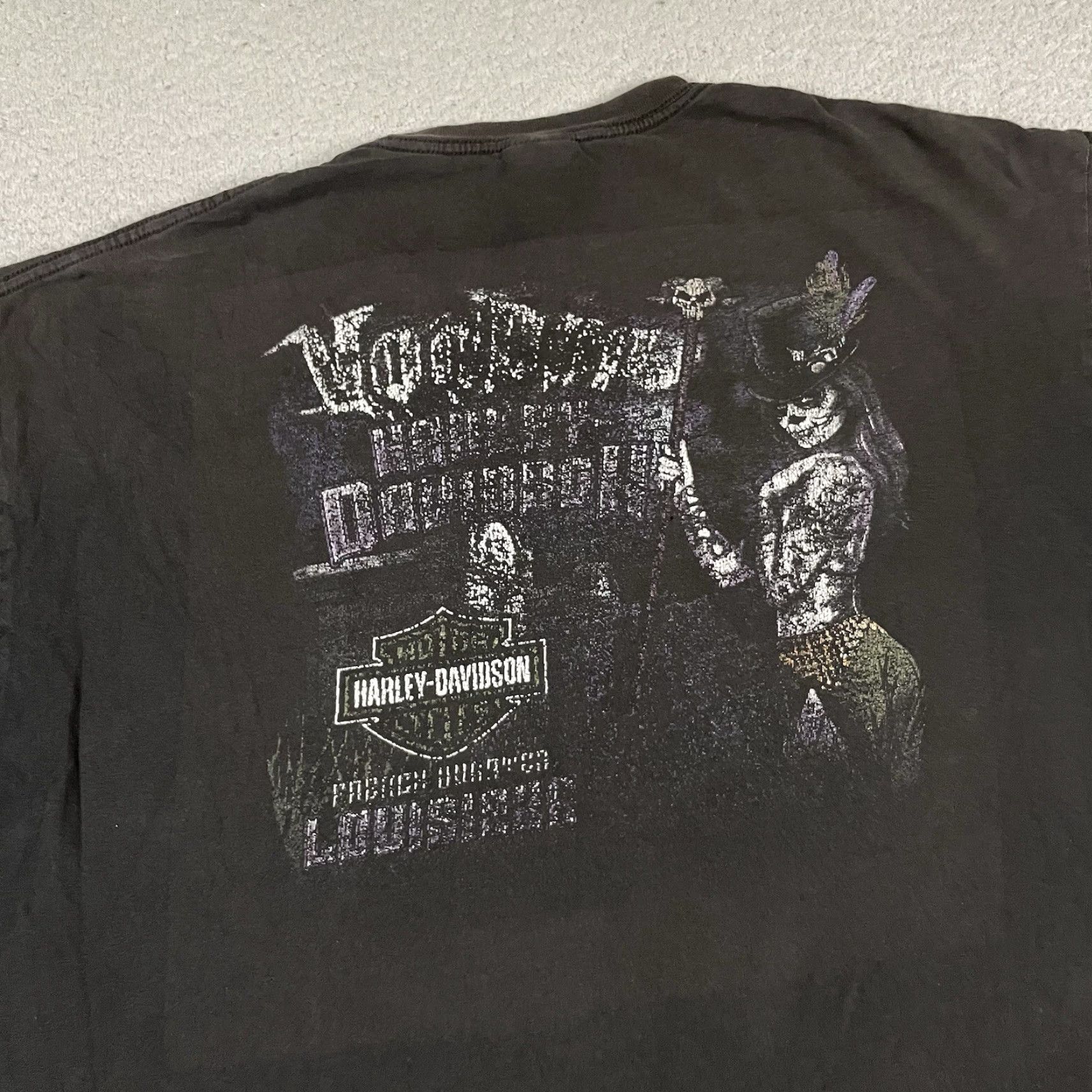 Harley Davidson Harley-Davidson T Shirt Harley-Davidson French Quarter Voodoo Black 2XL Mens Short Sleeve Crew Neck Distressed Logo Vintage No Size US XXL / EU 58 / 5 - 2 Thumbnail