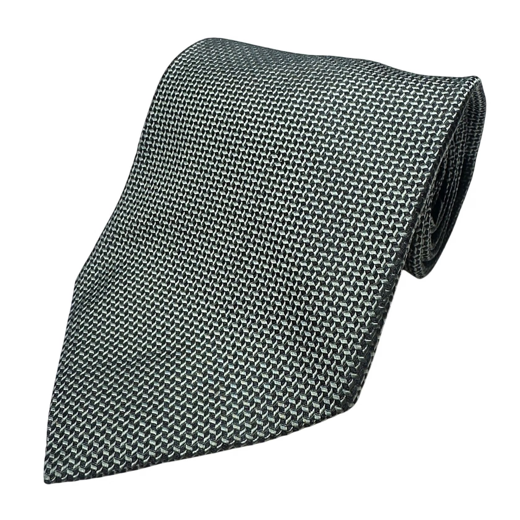Van Heusen Van Heusen Mens Dark Grey Black 100% Silk Tie Size ONE SIZE - 5 Thumbnail