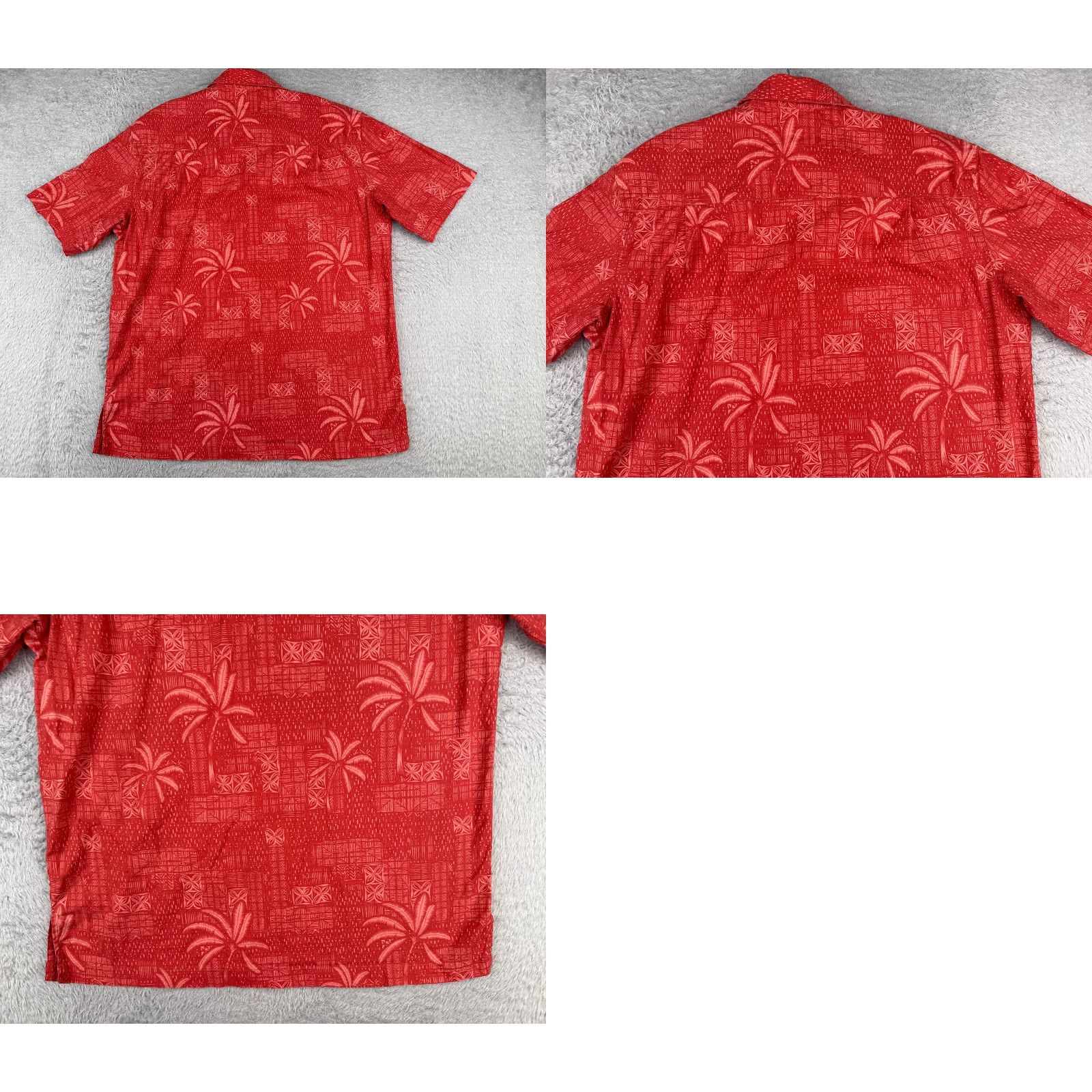 Vintage Casual Life Shirt Men L Red Floral Palm Leaf 100% Cotton Hawaiian Pocket Button-Up Short Sleeve 40 in Chest Regular All Seasons Pockets Size US L / EU 52-54 / 3 - 9 Thumbnail
