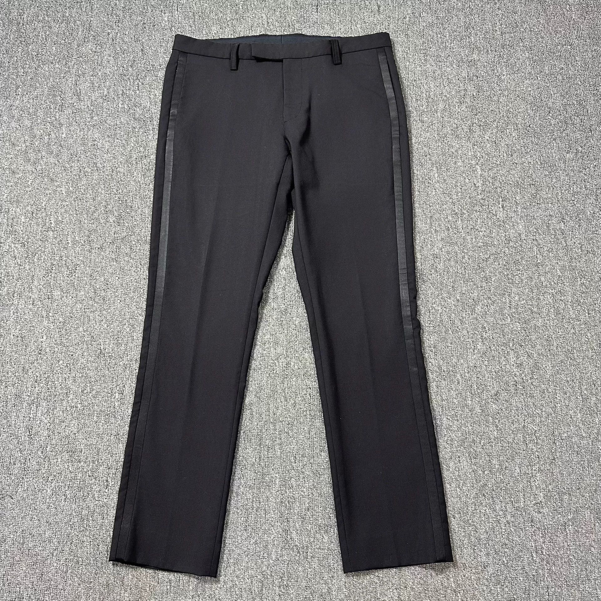Dior Dior Black Silk Side Satin Stripe Trousers Size US 30 / EU 46 - 1 Thumbnail